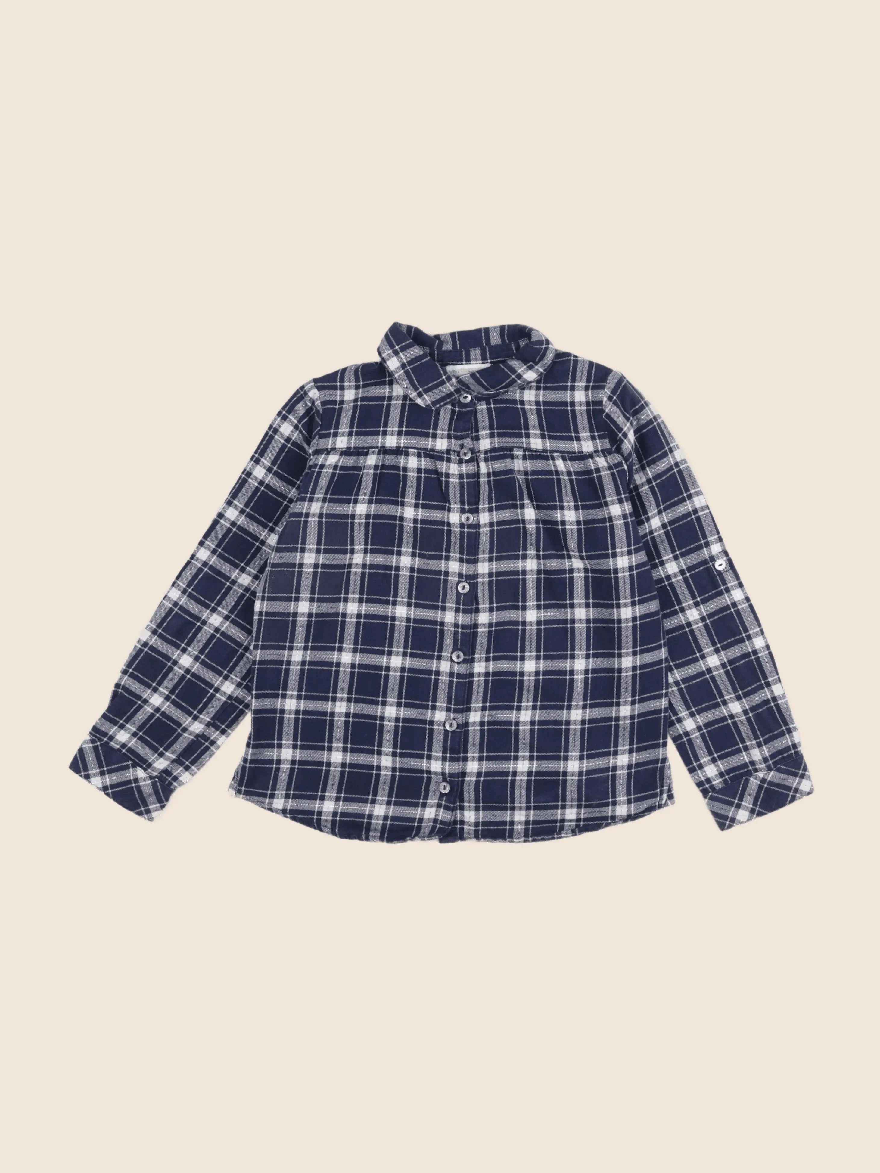 Vertbaudet - chemise bleu, argent - 8 ans