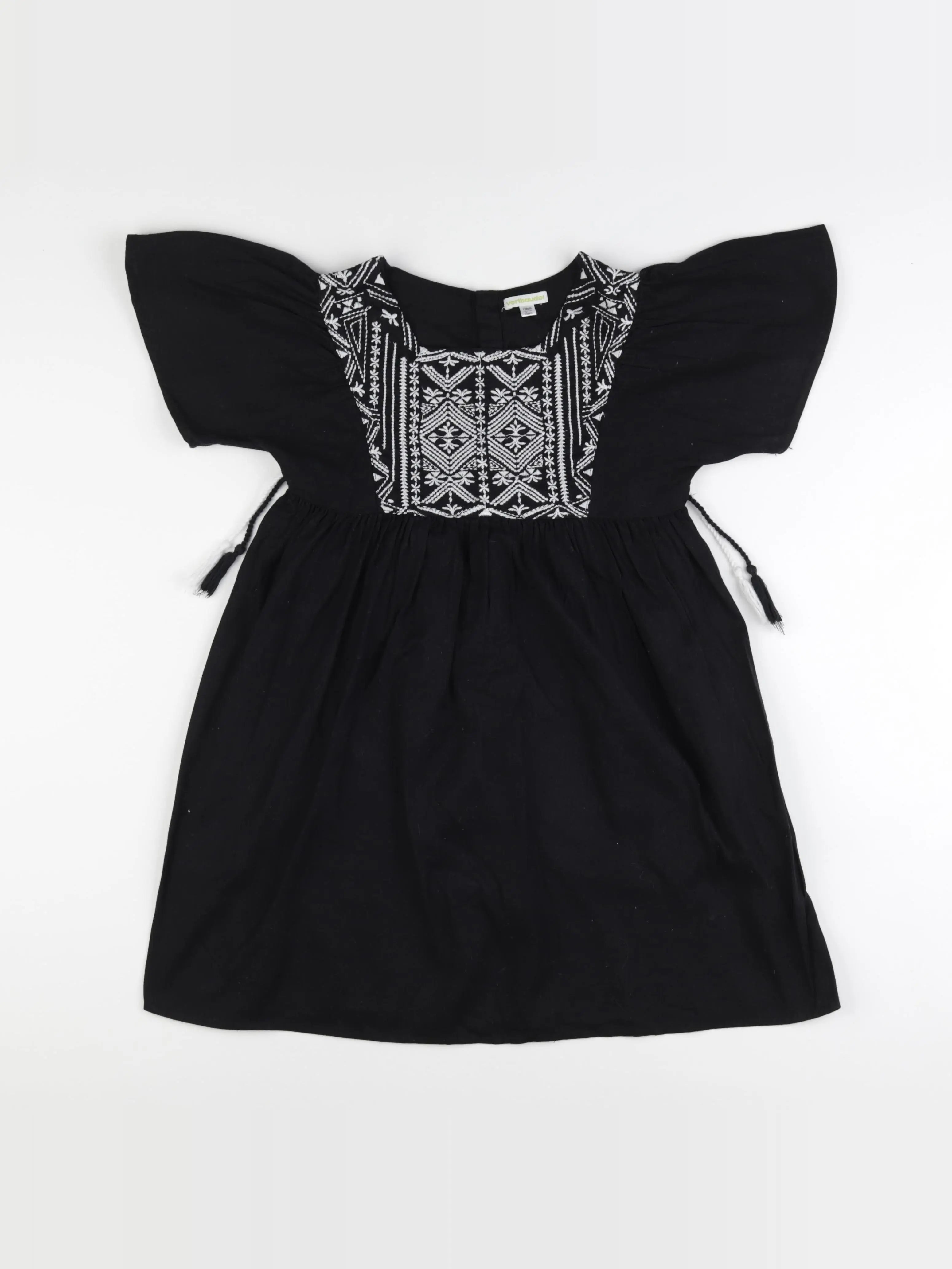 Vertbaudet - robe noir, blanc - 10 ans