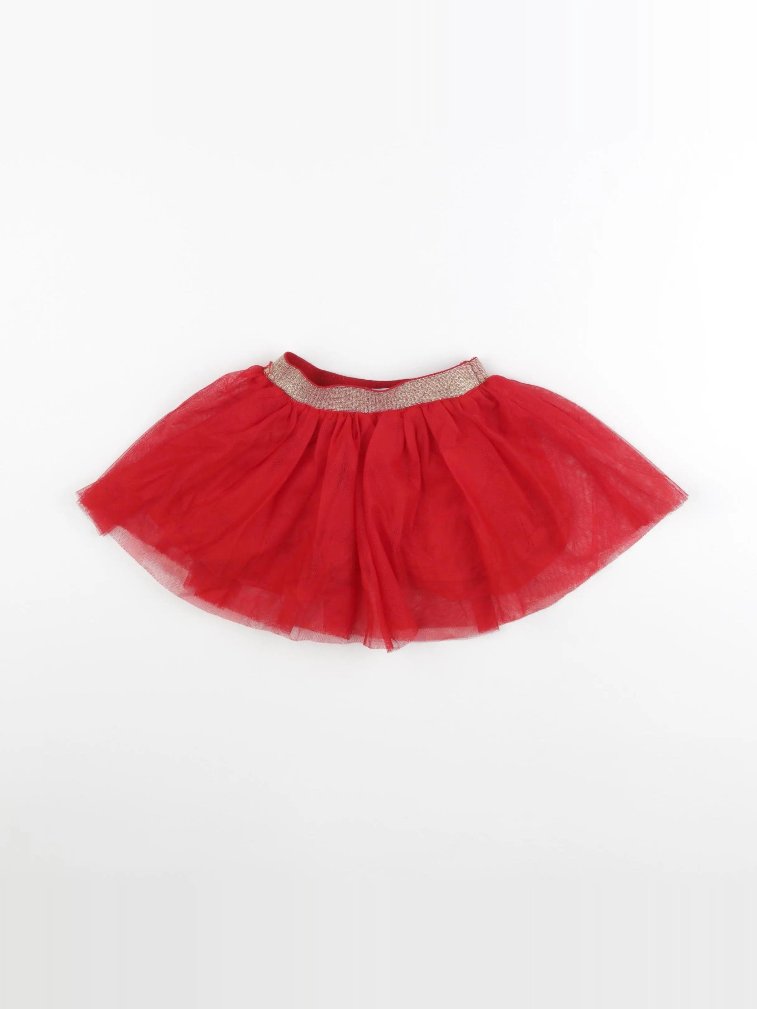 Vertbaudet - jupe rouge, or - 18 mois