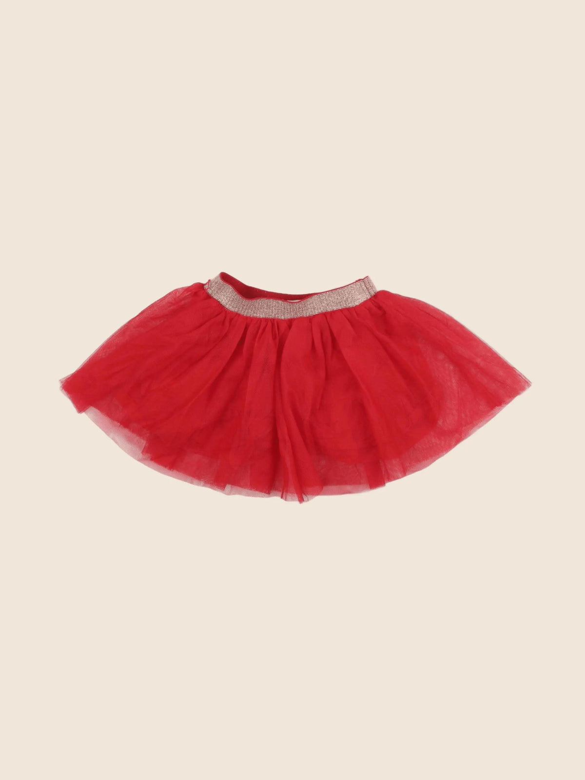 Vertbaudet - jupe rouge, or - 18 mois