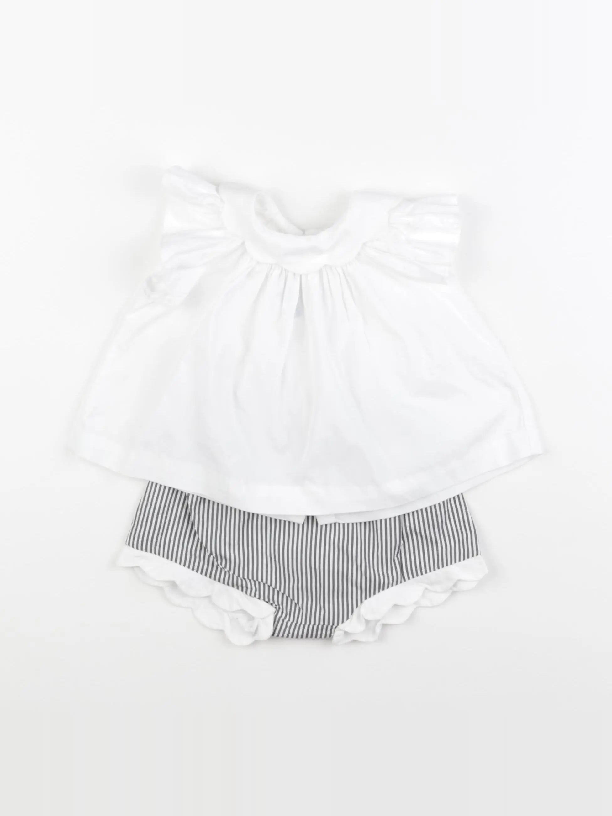 Jacadi - ensemble blanc, gris - 6 mois