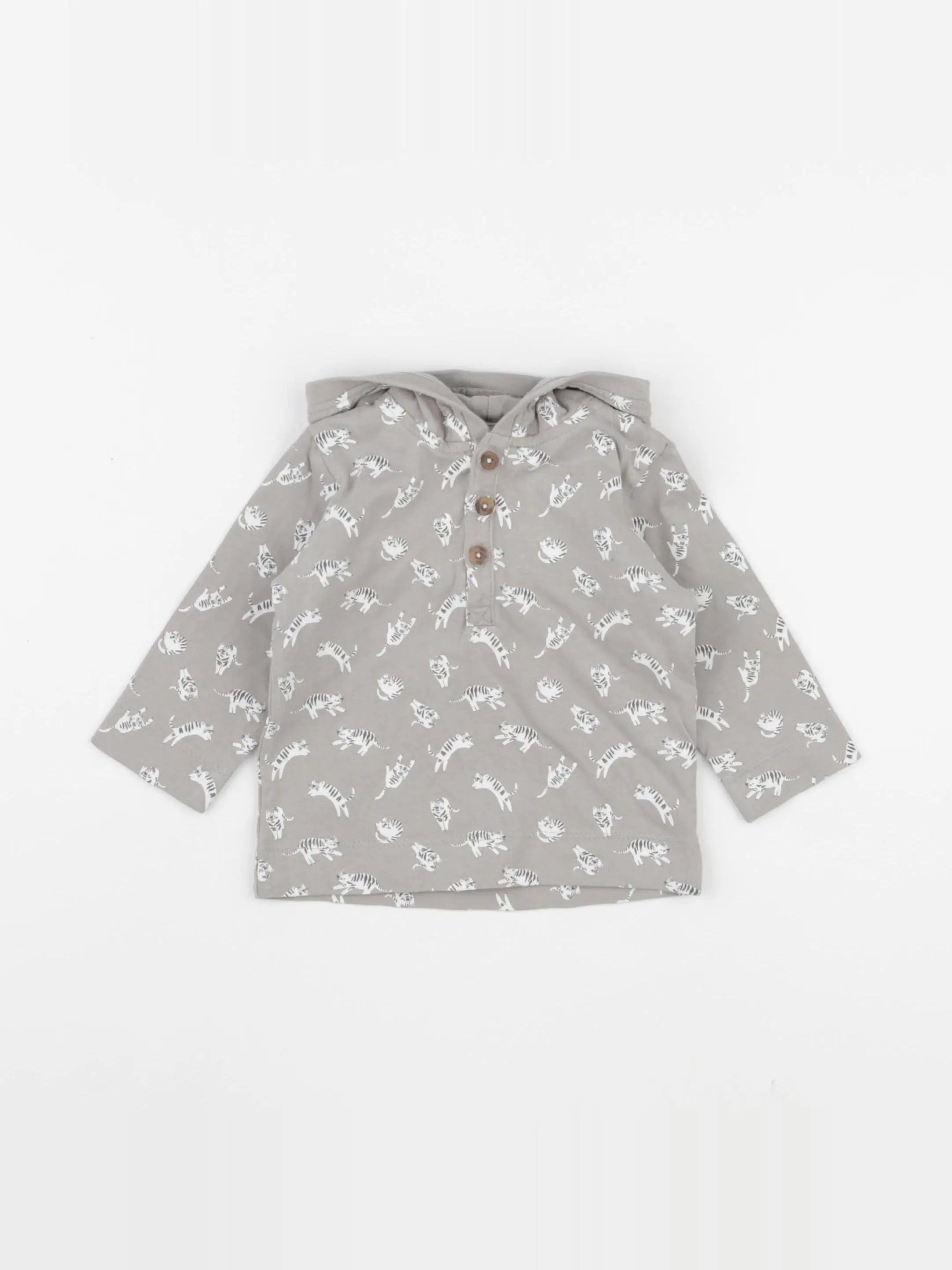Vertbaudet - tee-shirt gris - 6 mois