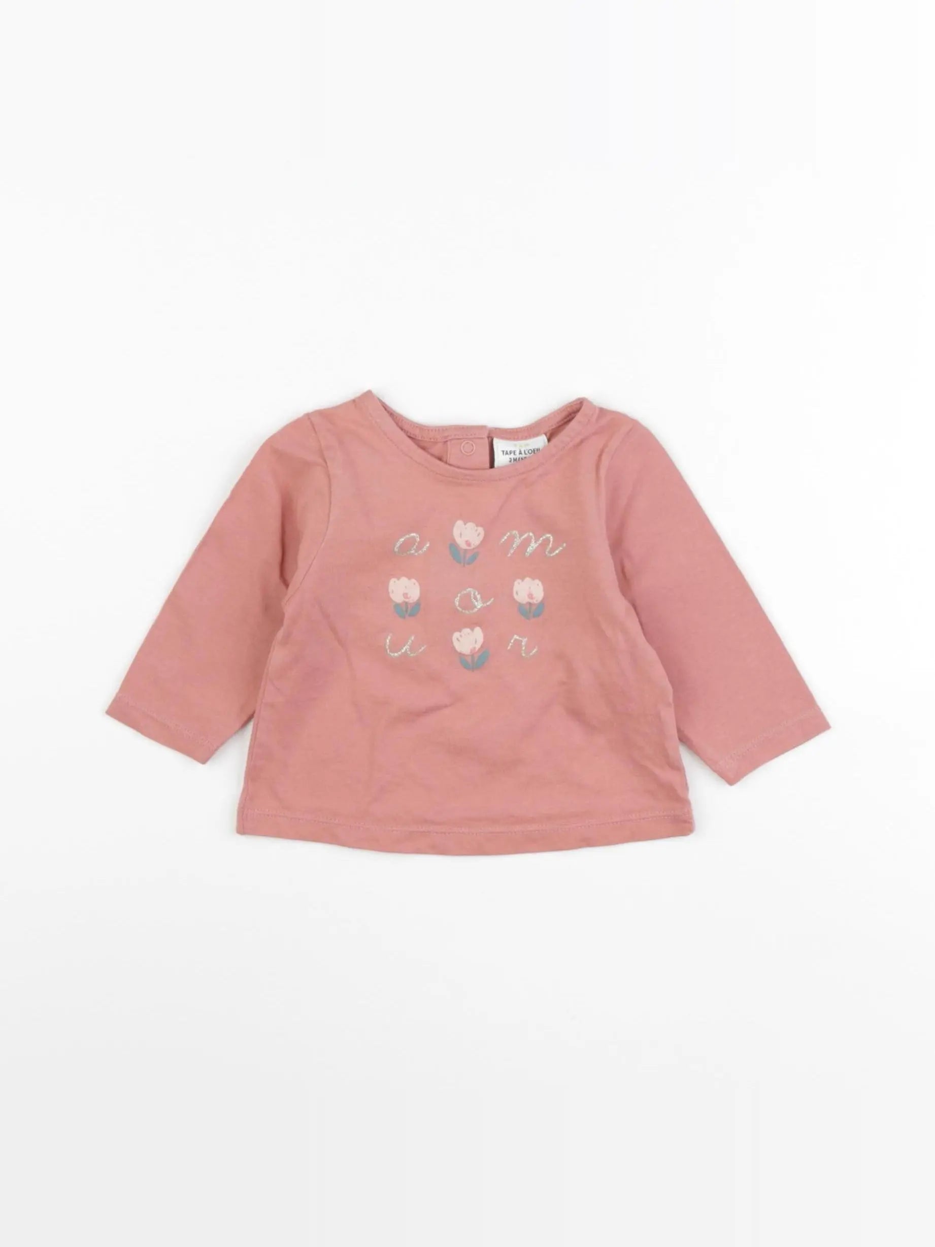 Tape à l'oeil - tee-shirt rose - 3 mois