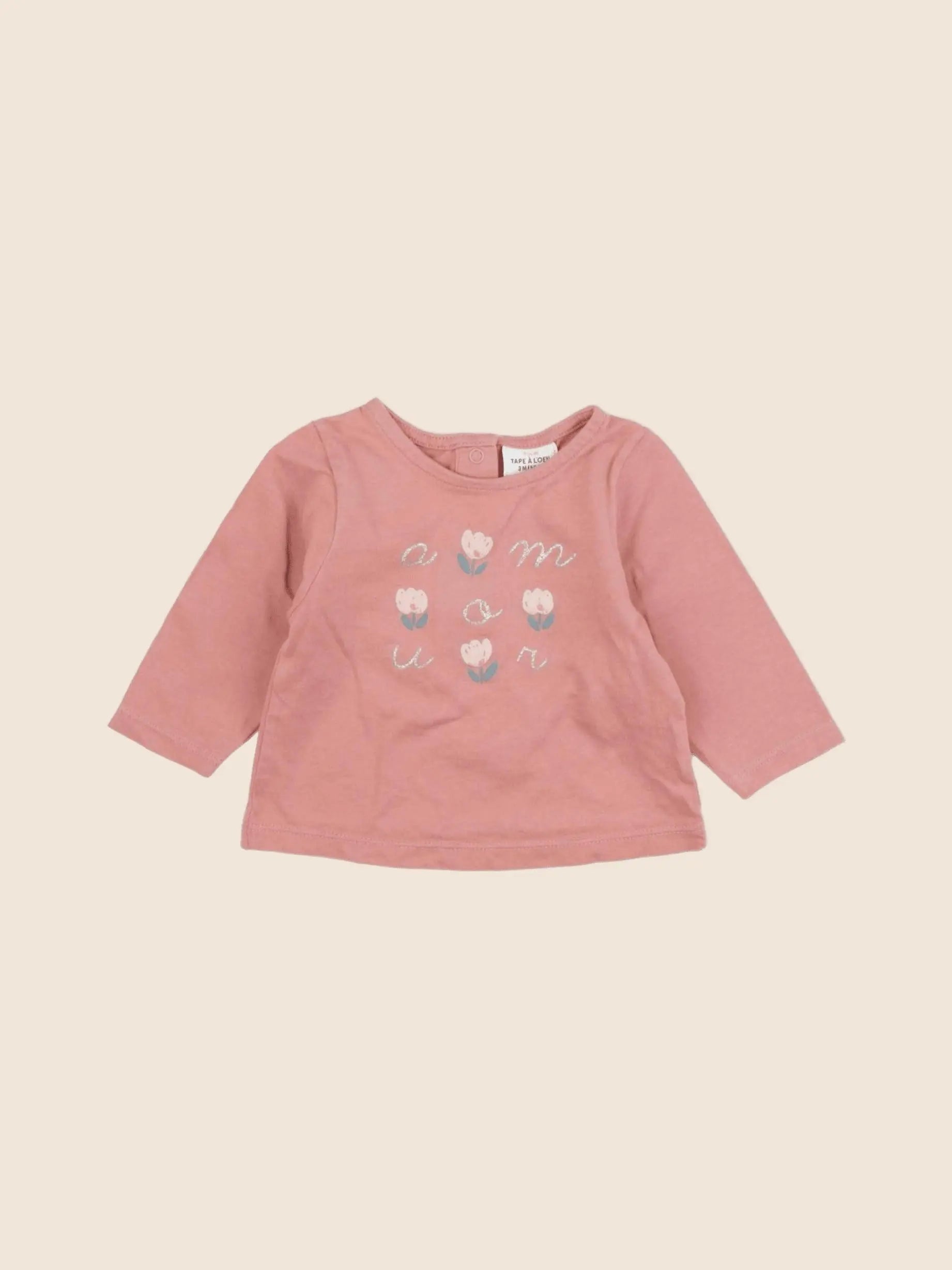 Tape à l'oeil - tee-shirt rose - 3 mois