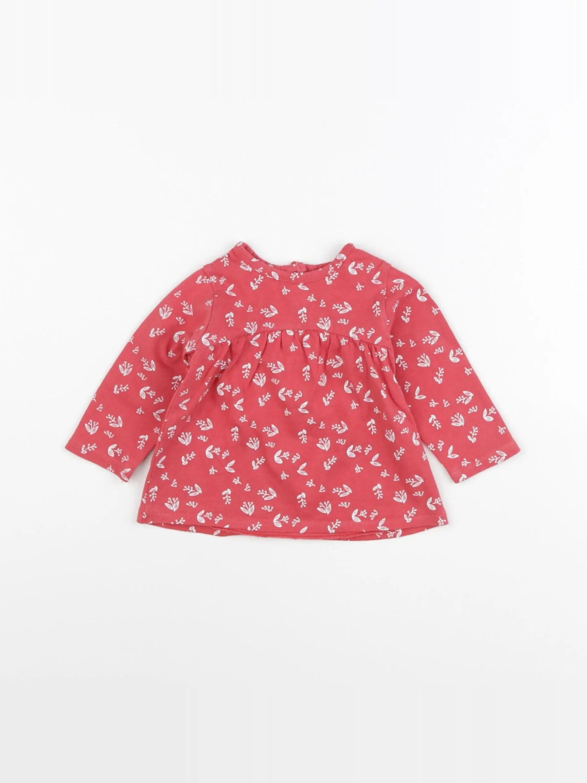 Vertbaudet - tee-shirt rouge - 3 mois