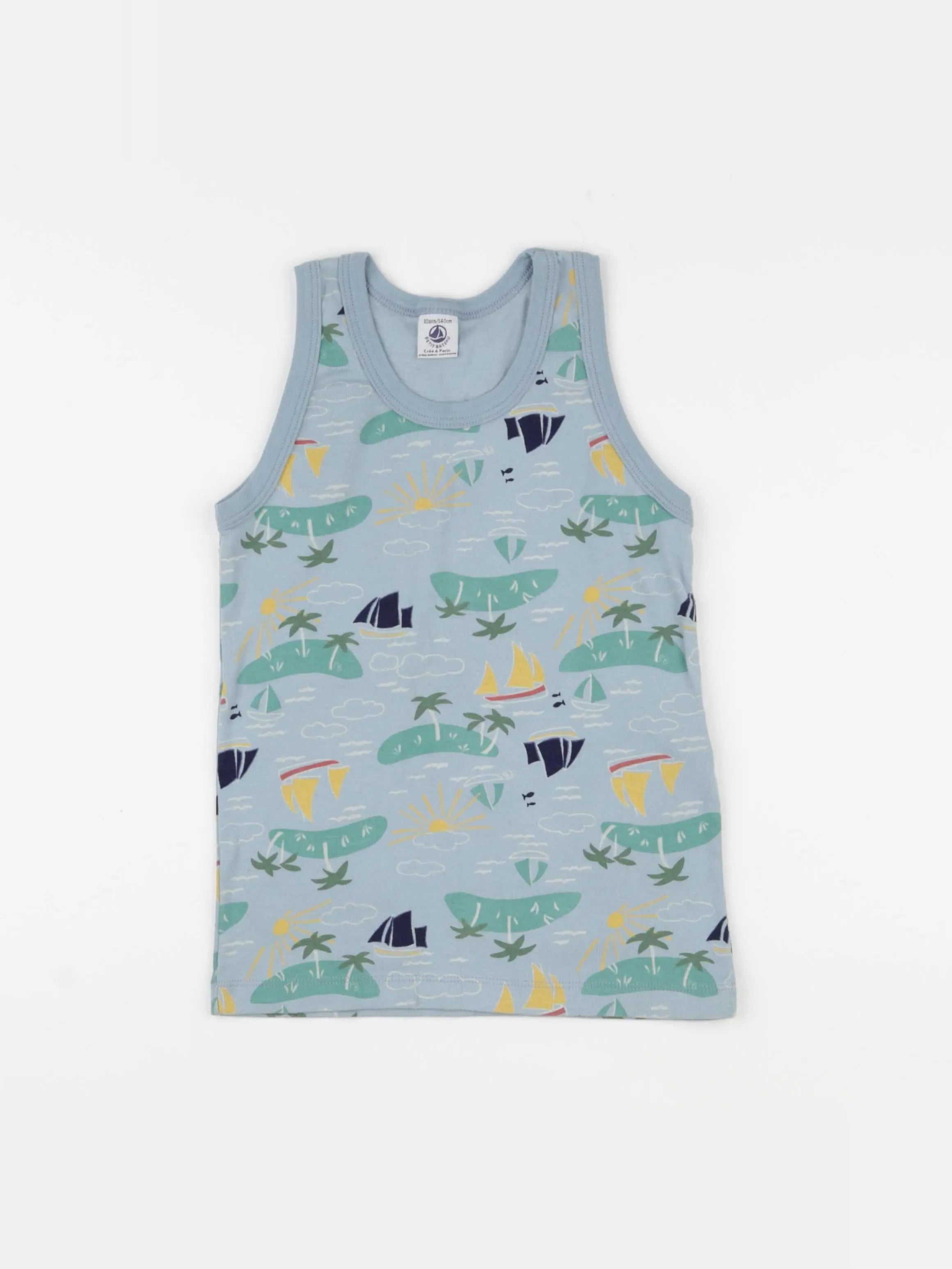 Petit Bateau - maillot de corps bleu - 10 ans