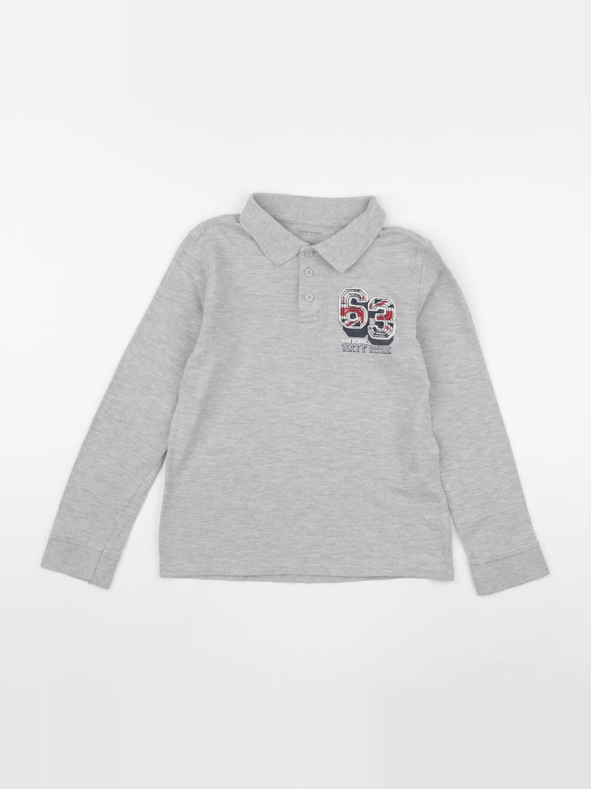 Vertbaudet - polo gris - 10 ans
