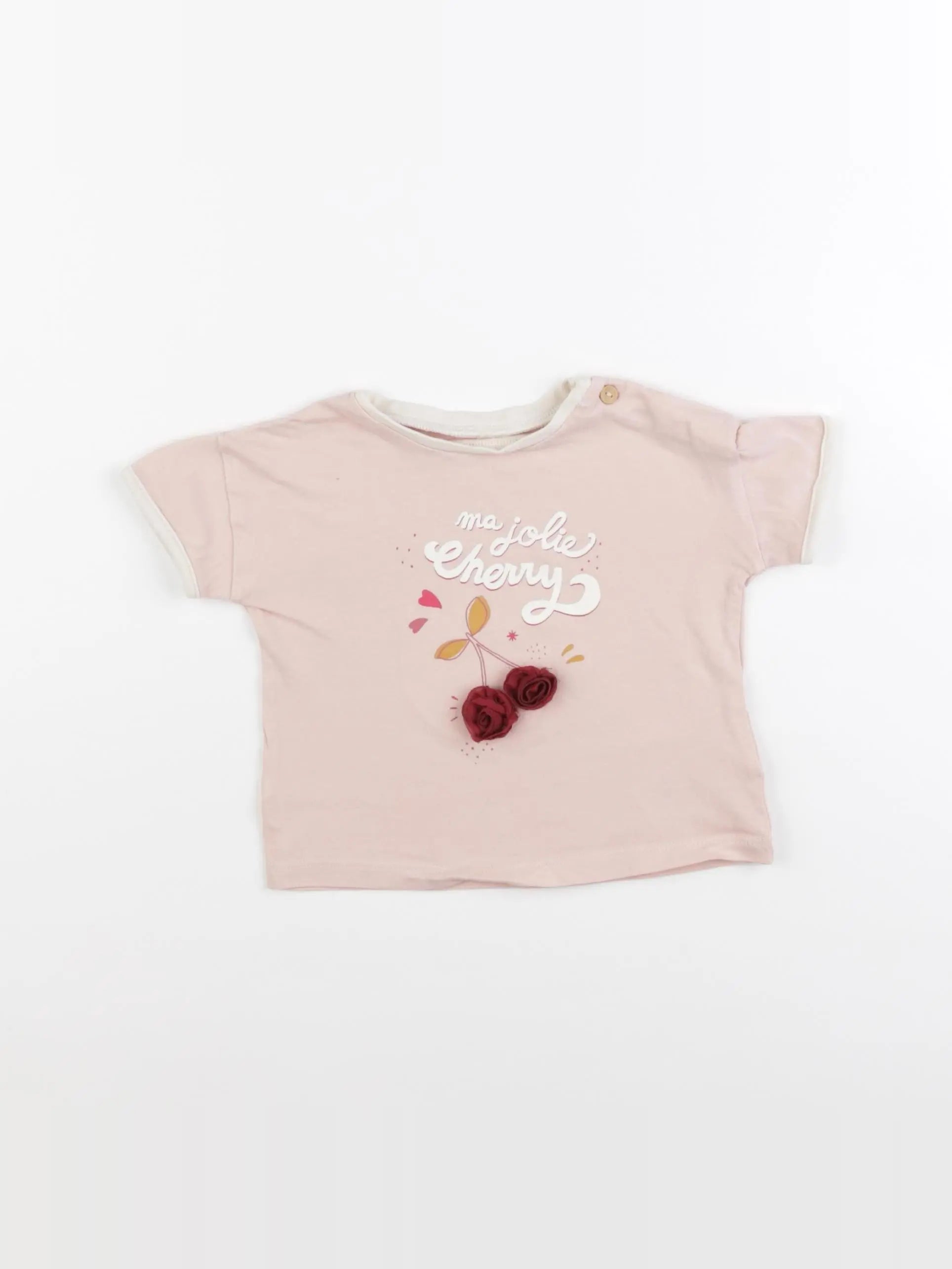 Vertbaudet - tee-shirt rose - 9 mois