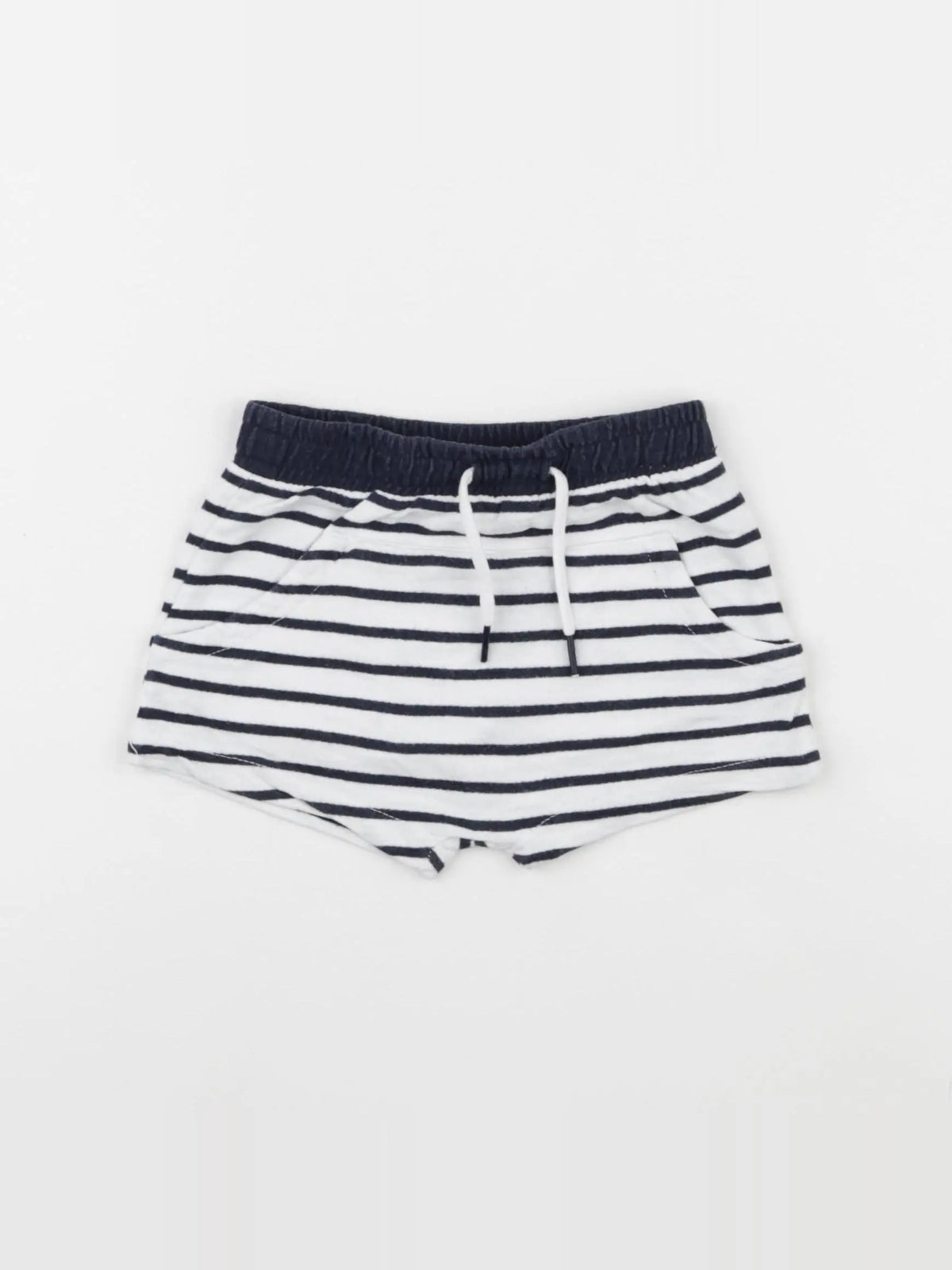 Vertbaudet - short bleu, blanc - 12 mois