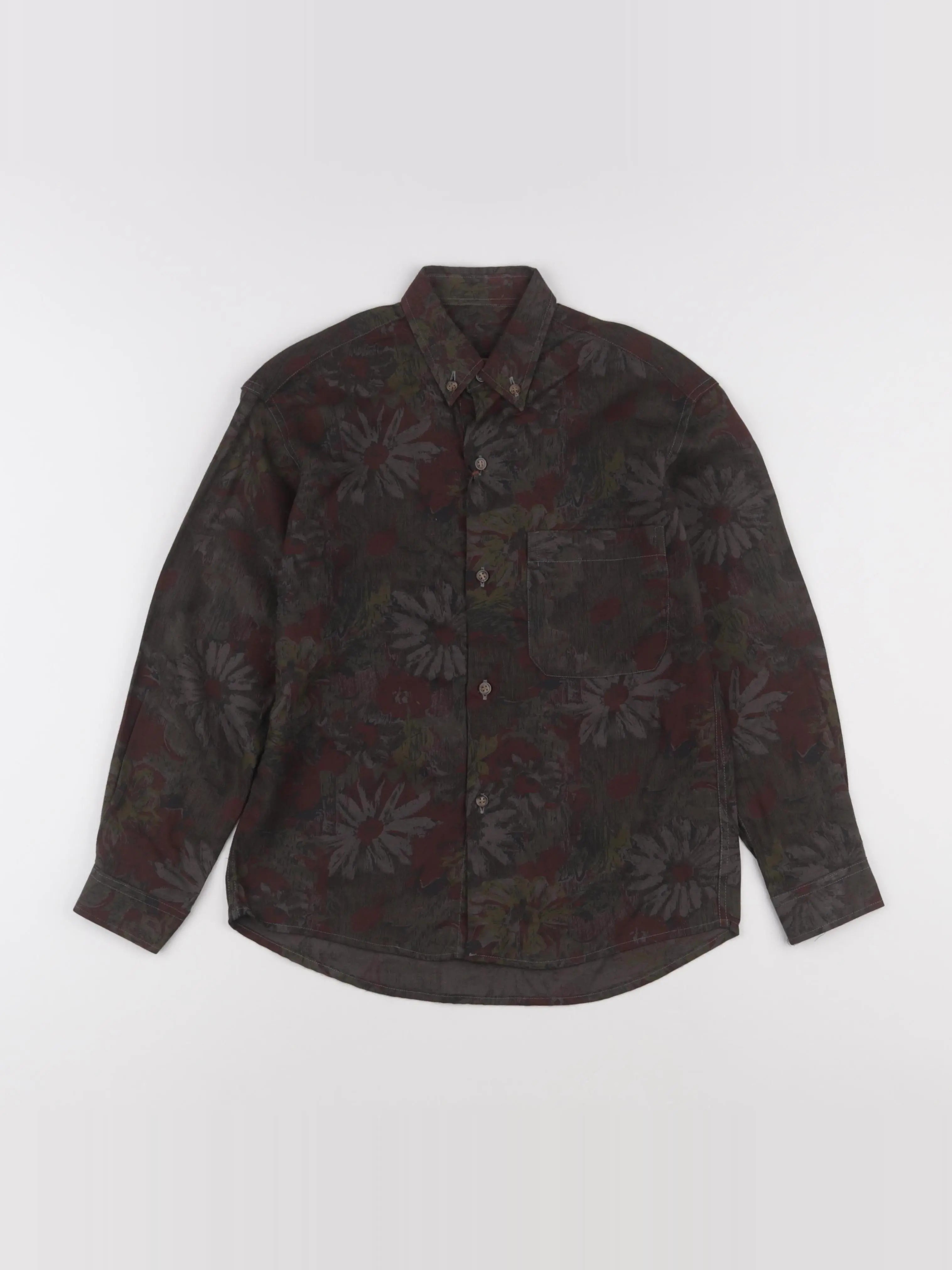 Vintage - chemise marron, vert - 8 ans