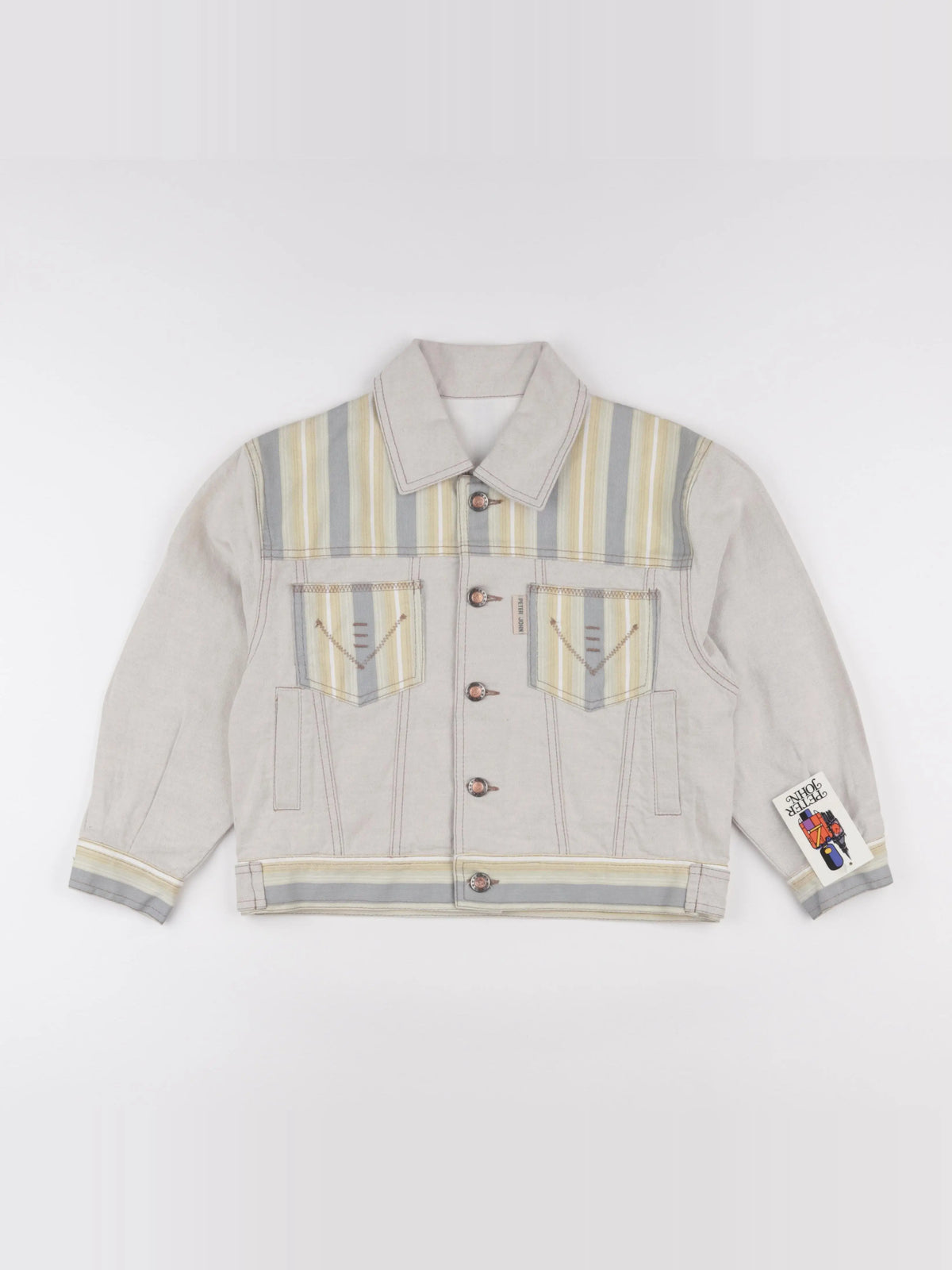 Vintage - veste beige, bleu - 8 ans