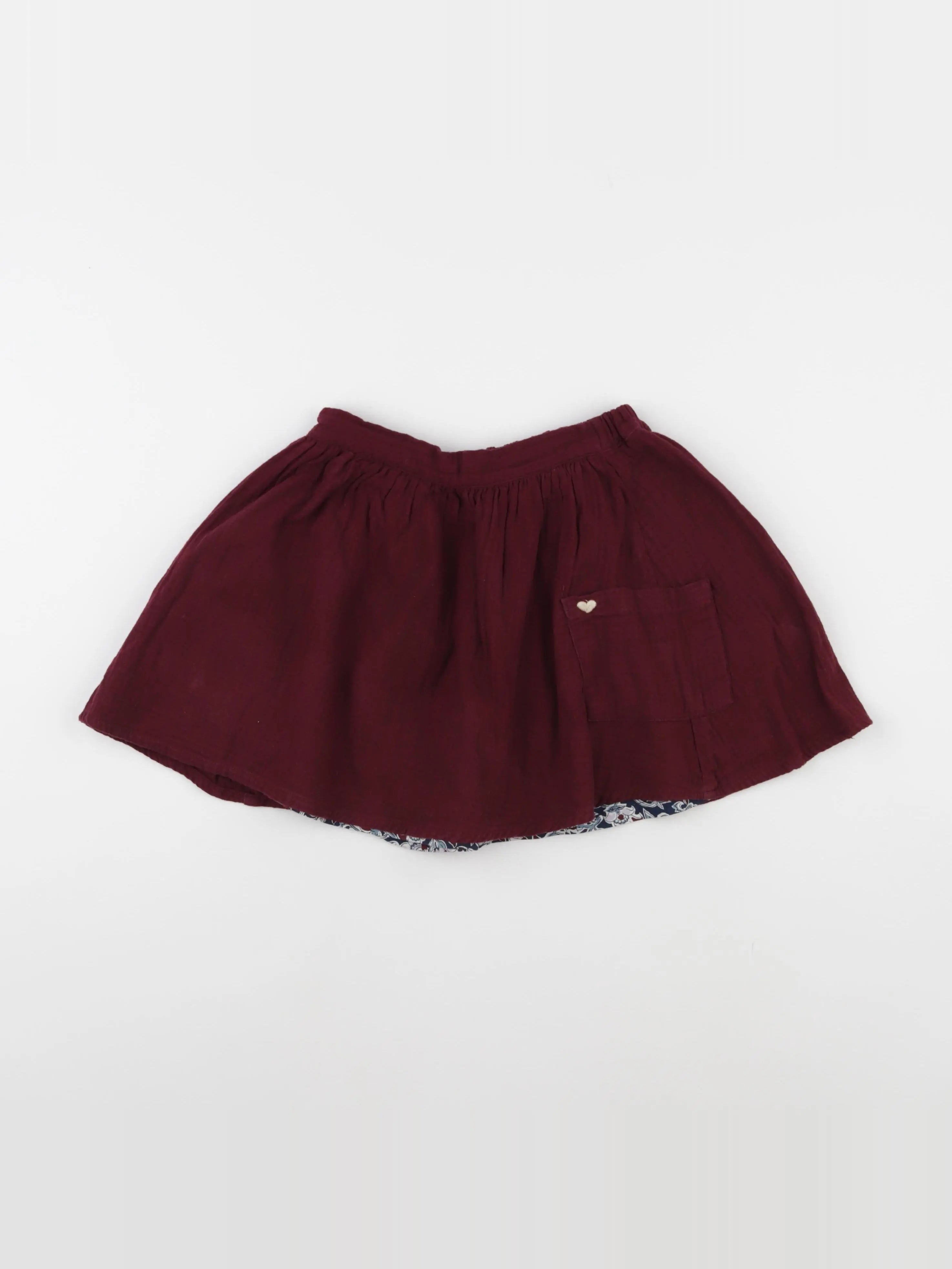 Vertbaudet - jupe réversible rouge - 9 ans
