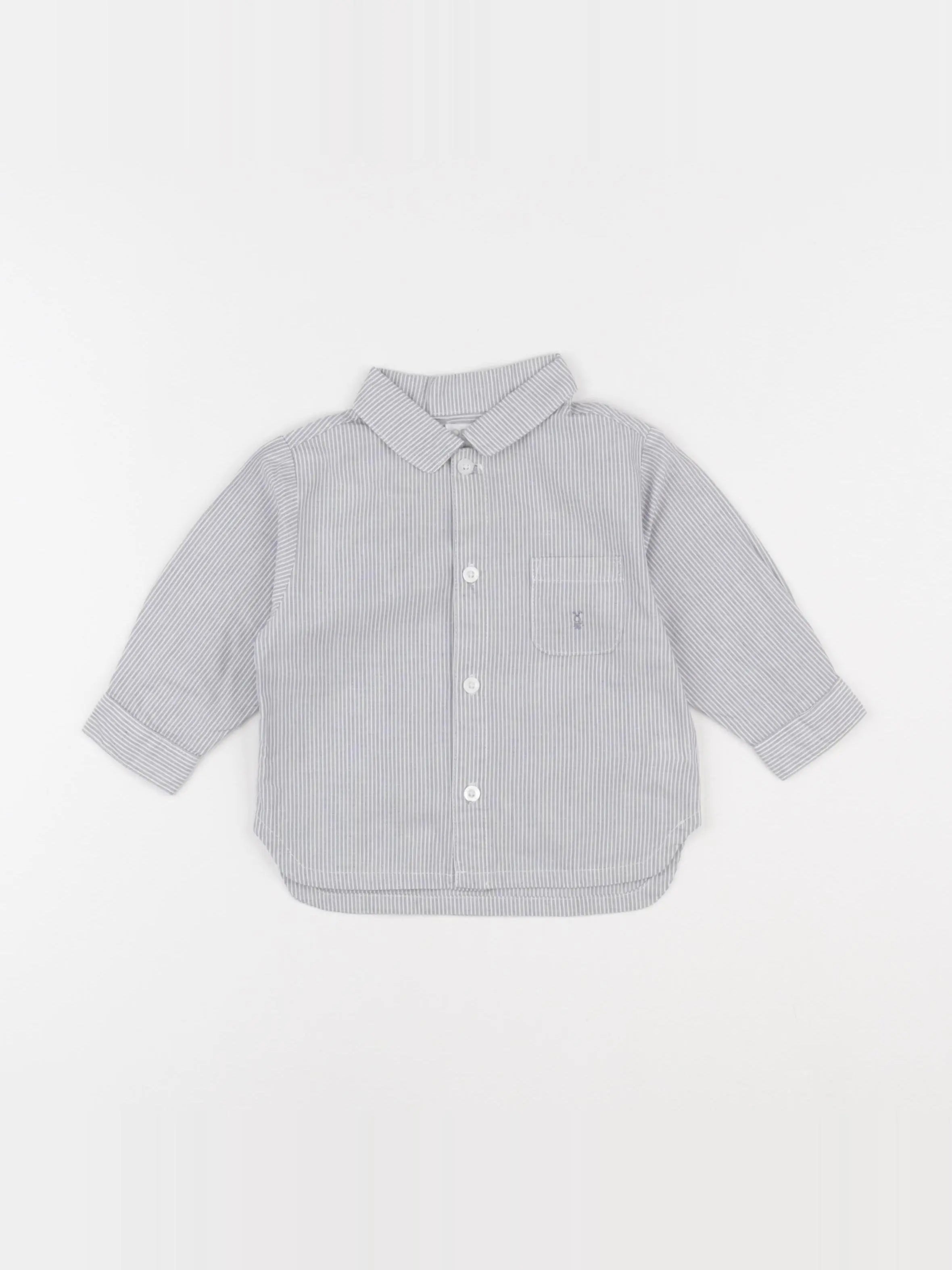 Obaïbi - chemise blanc, gris - 6 mois