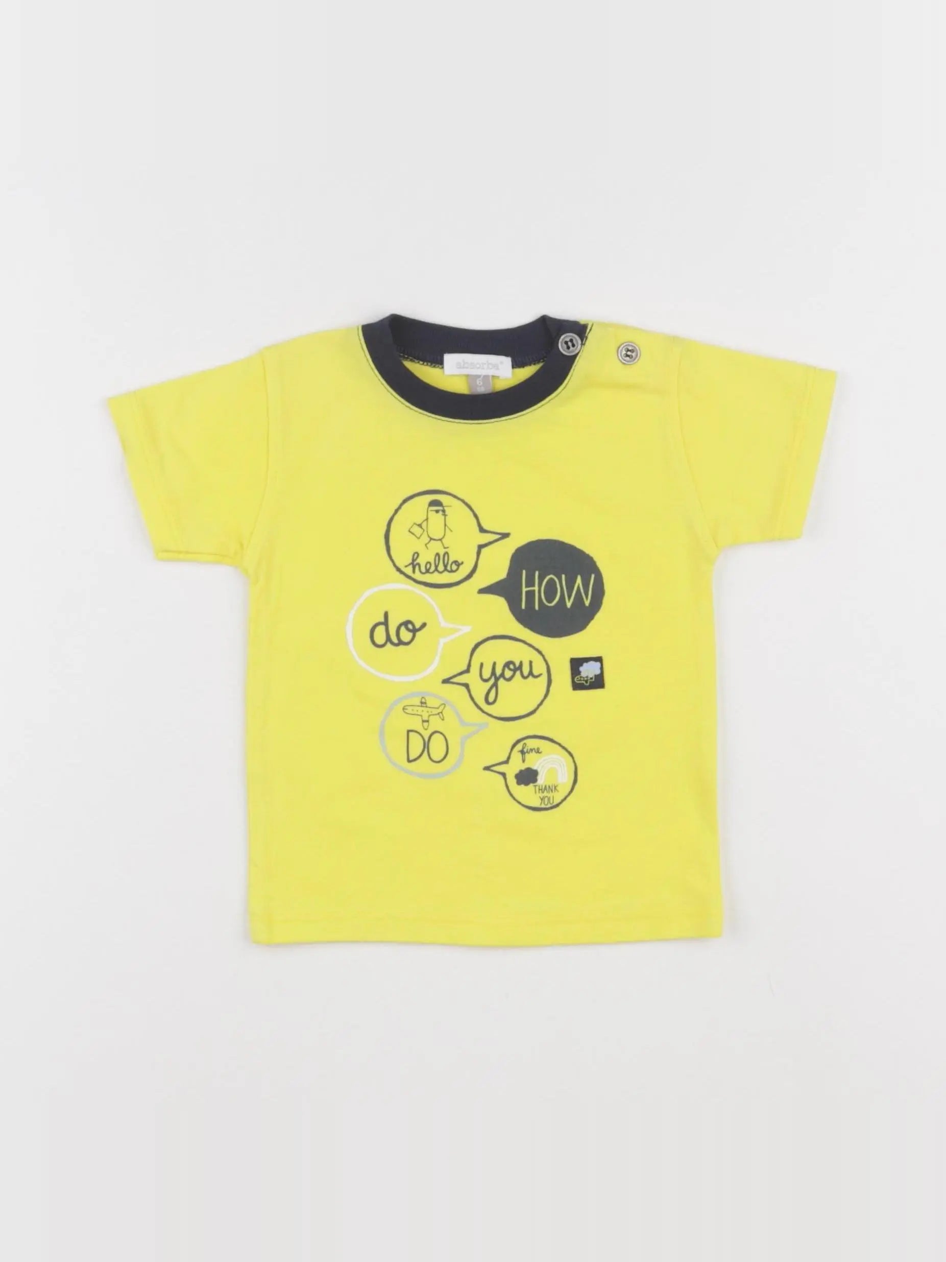 Absorba - tee-shirt jaune - 6 mois