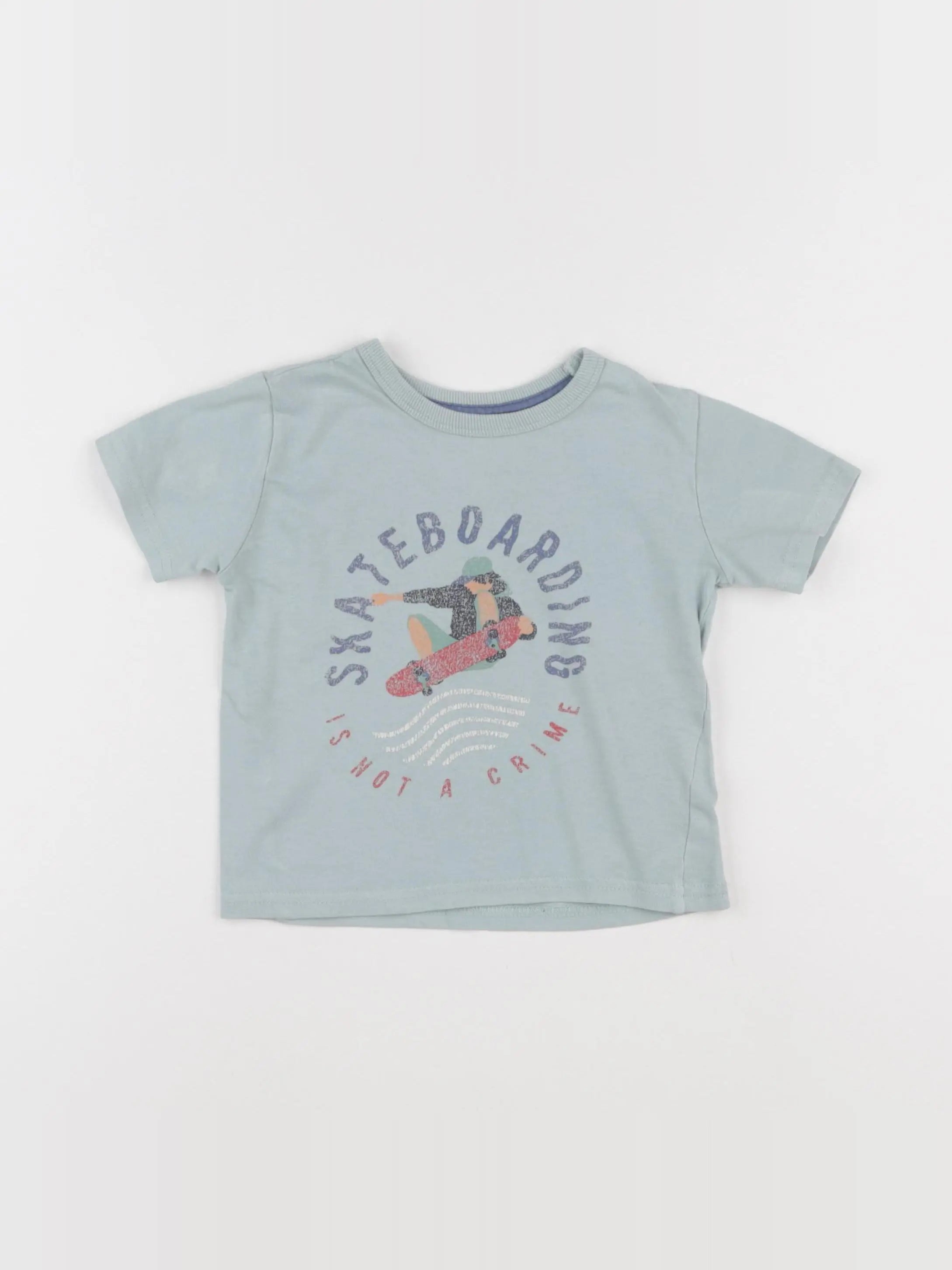 Vertbaudet - tee-shirt bleu - 2 ans