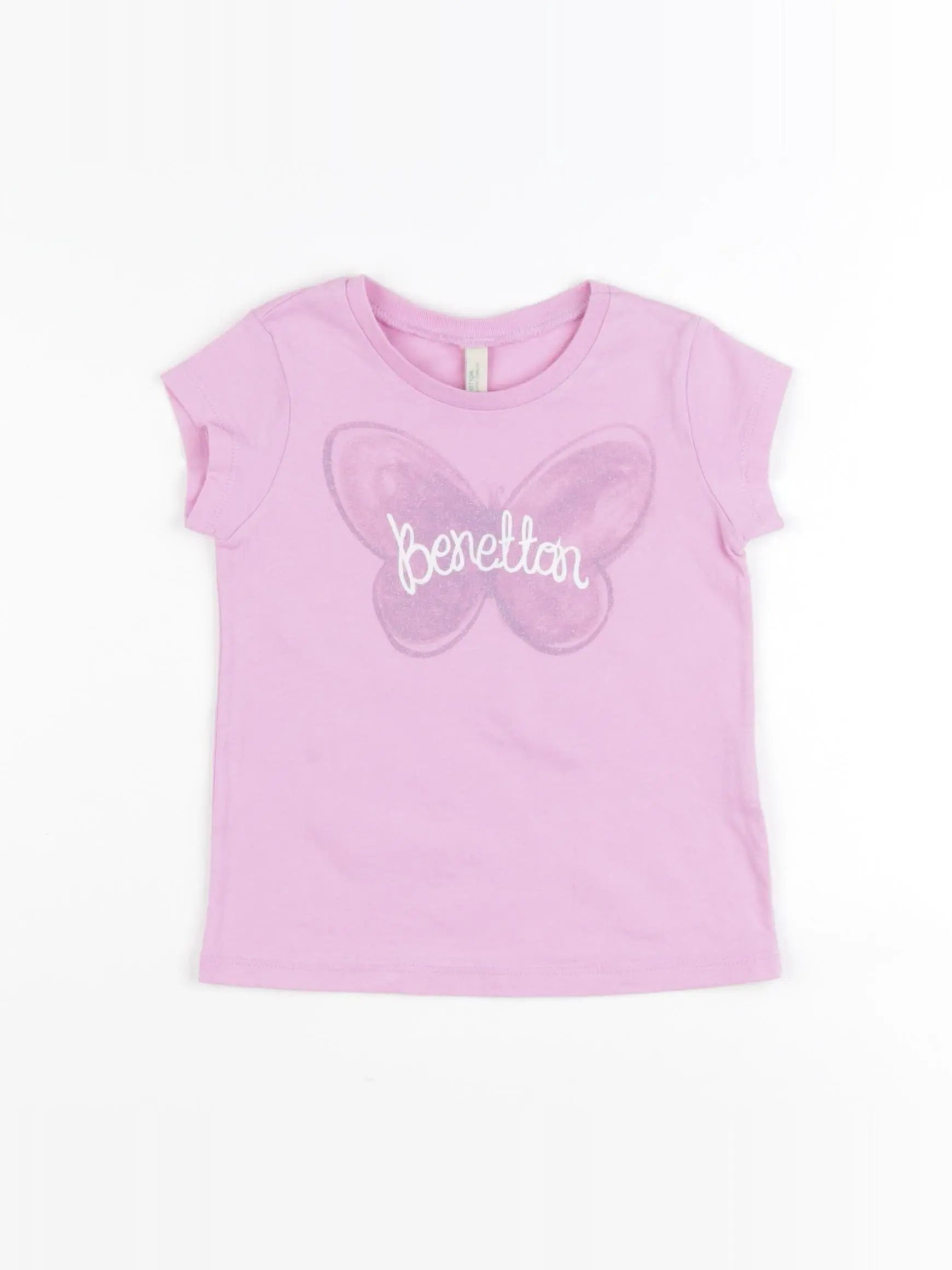 Benetton - tee-shirt rose - 1 an