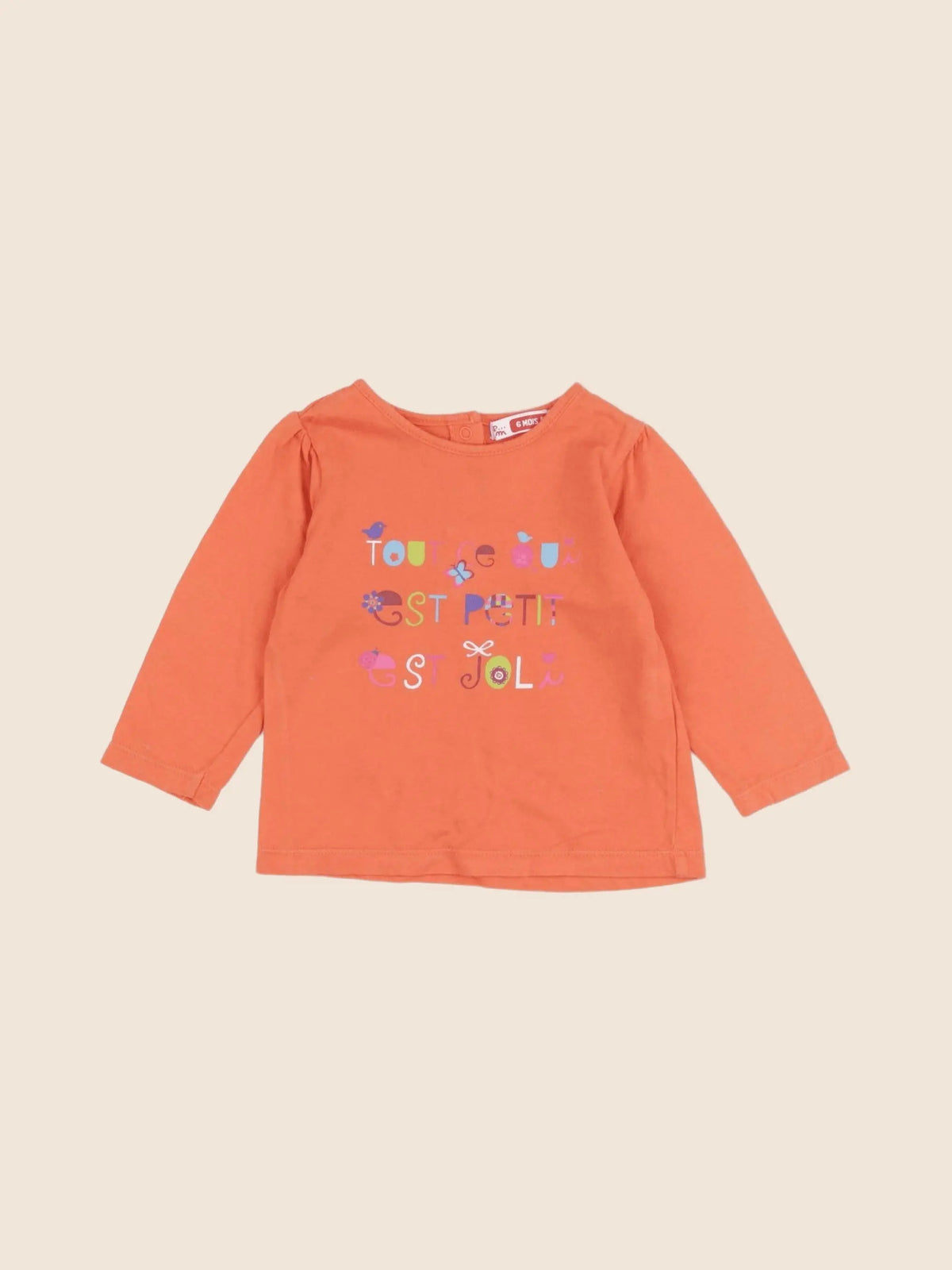 DPAM - tee-shirt orange - 6 mois