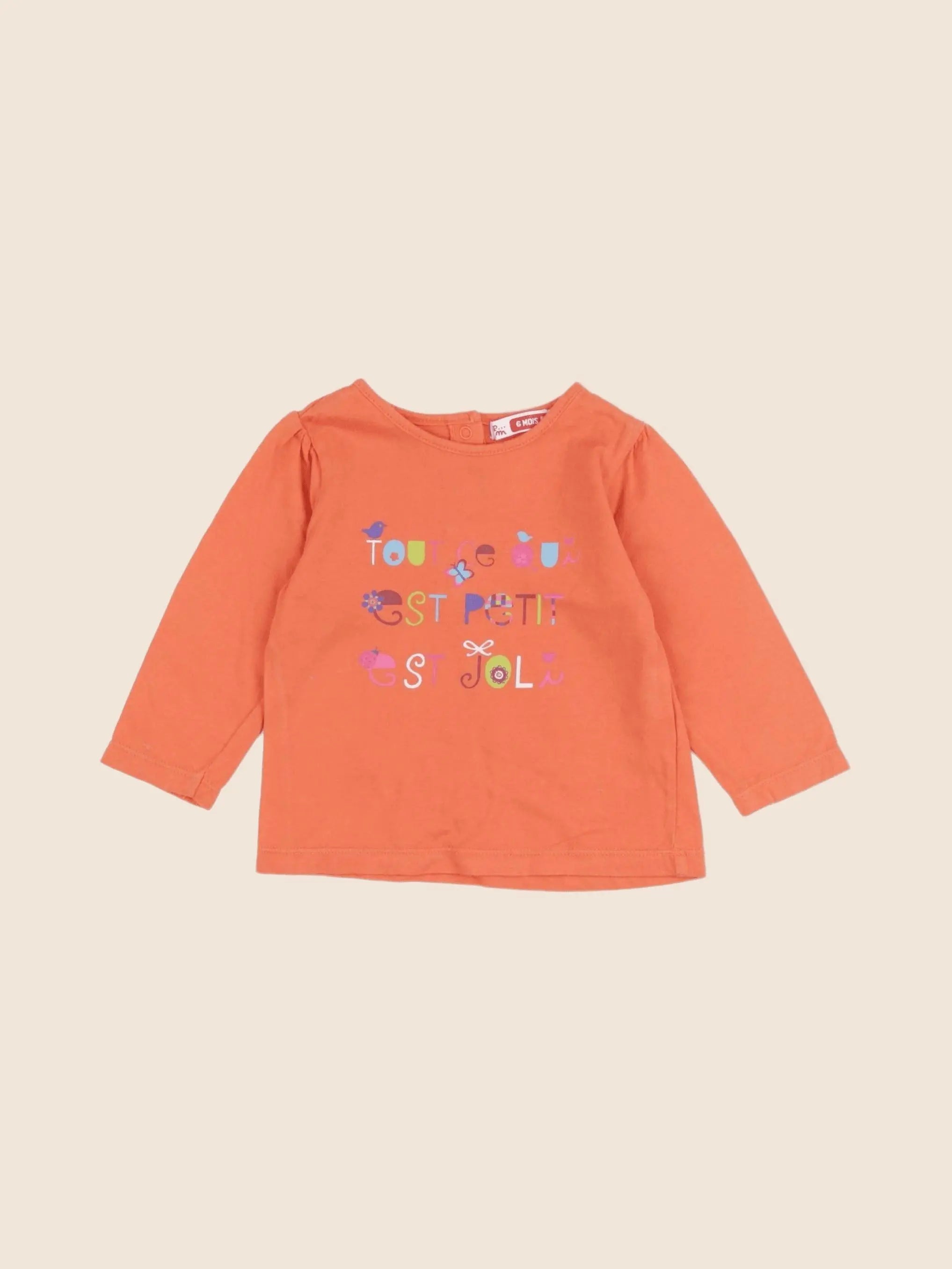 DPAM - tee-shirt orange - 6 mois