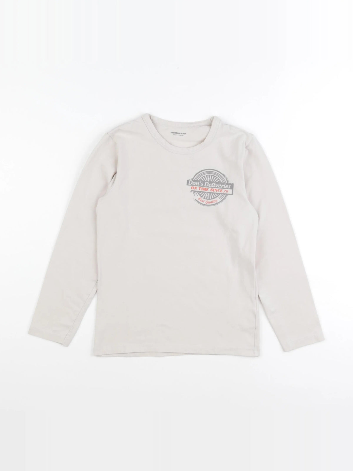 Vertbaudet - tee-shirt beige - 10 ans