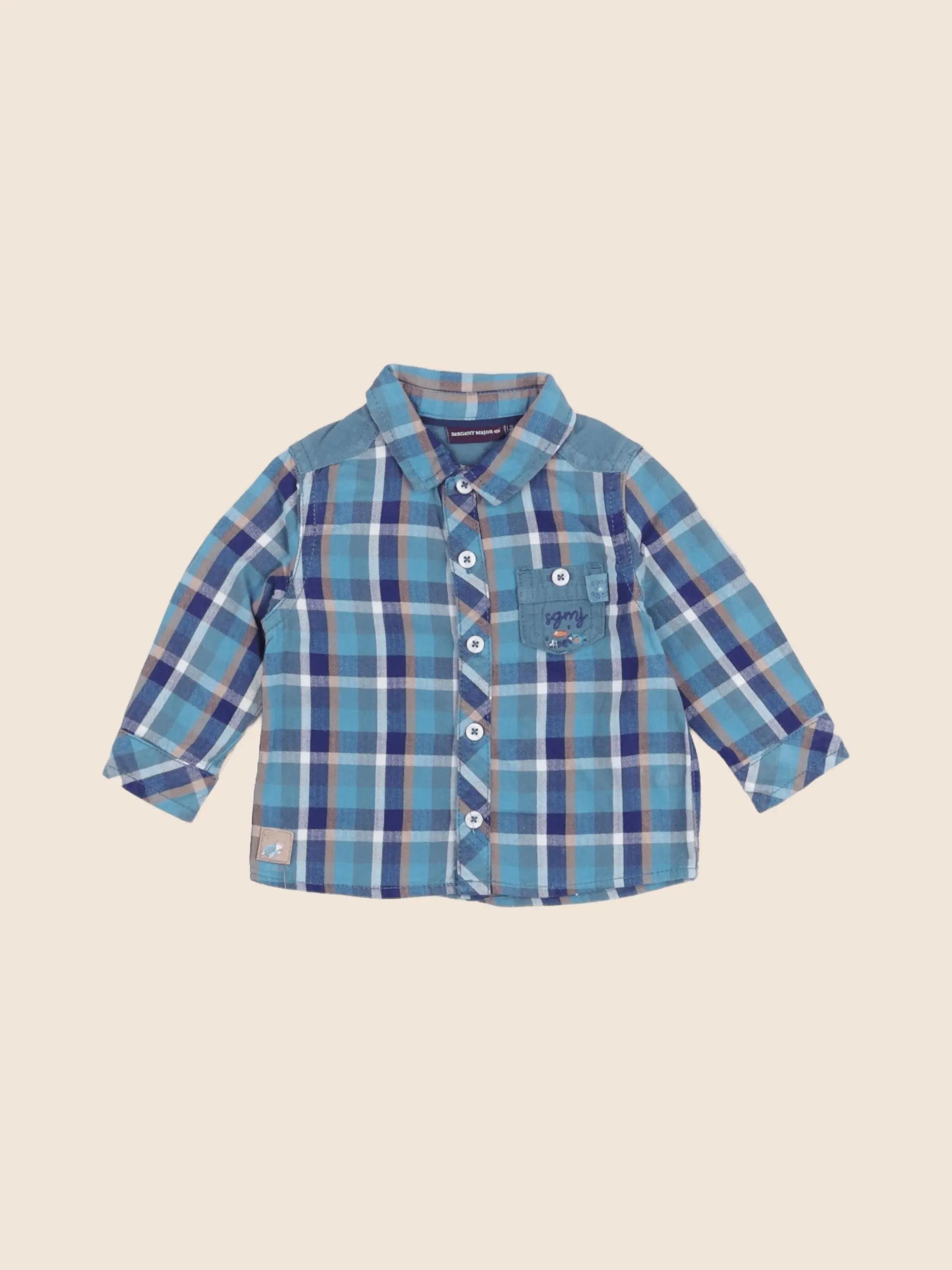 Sergent Major - chemise bleu - 6 mois