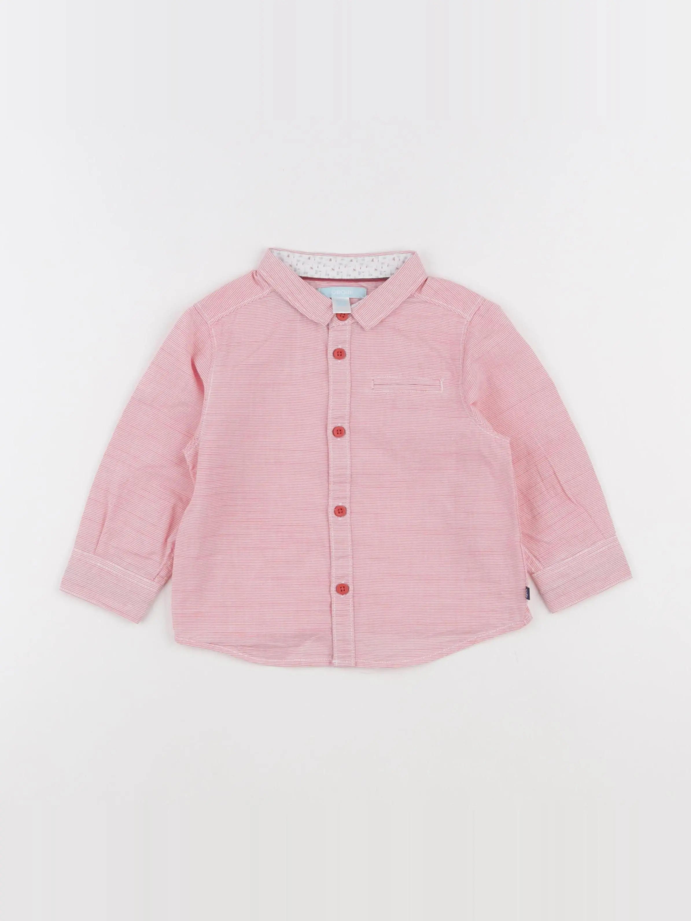 Obaïbi - chemise rouge - 18 mois