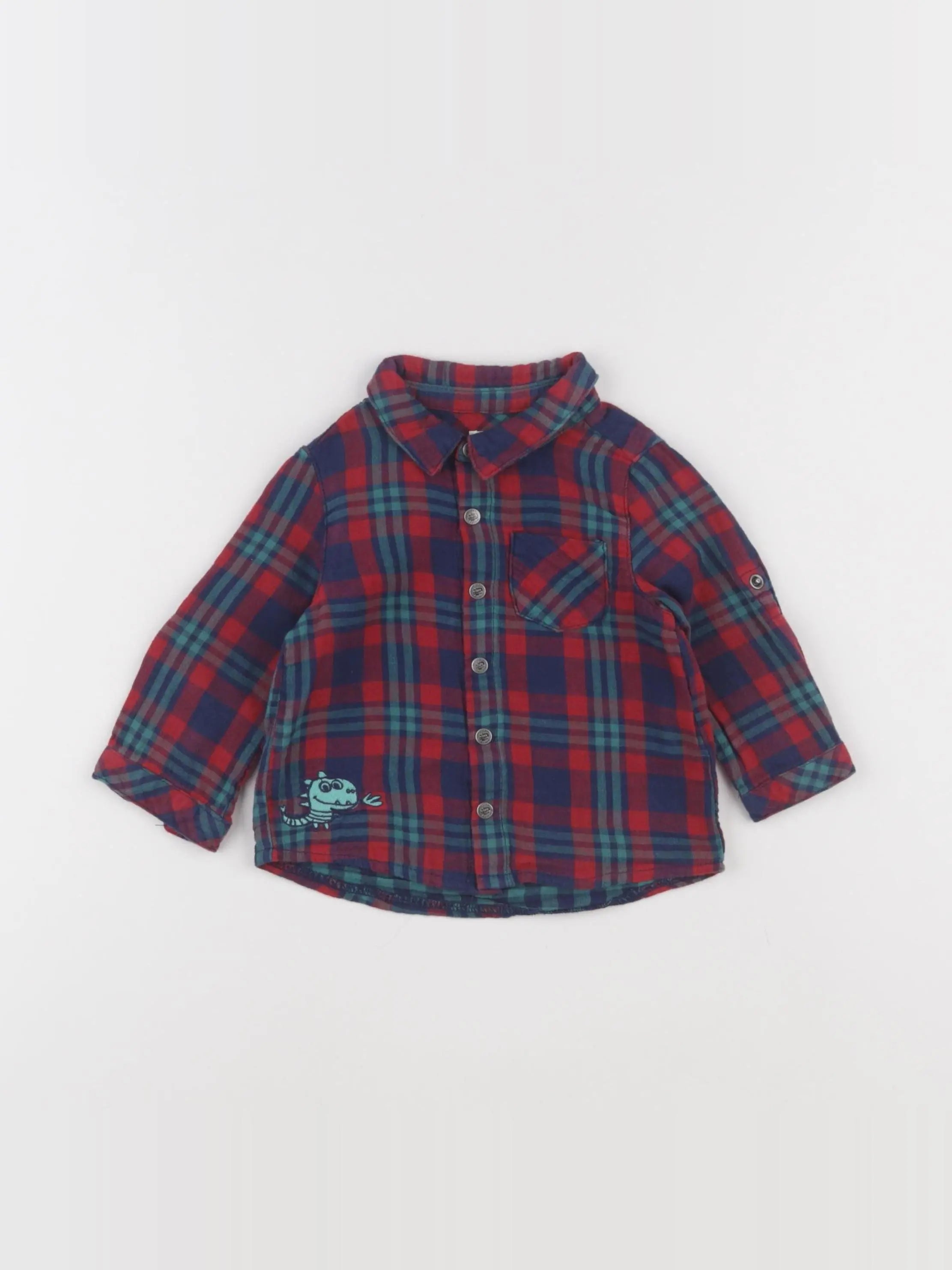 DPAM - chemise rouge - 12 mois