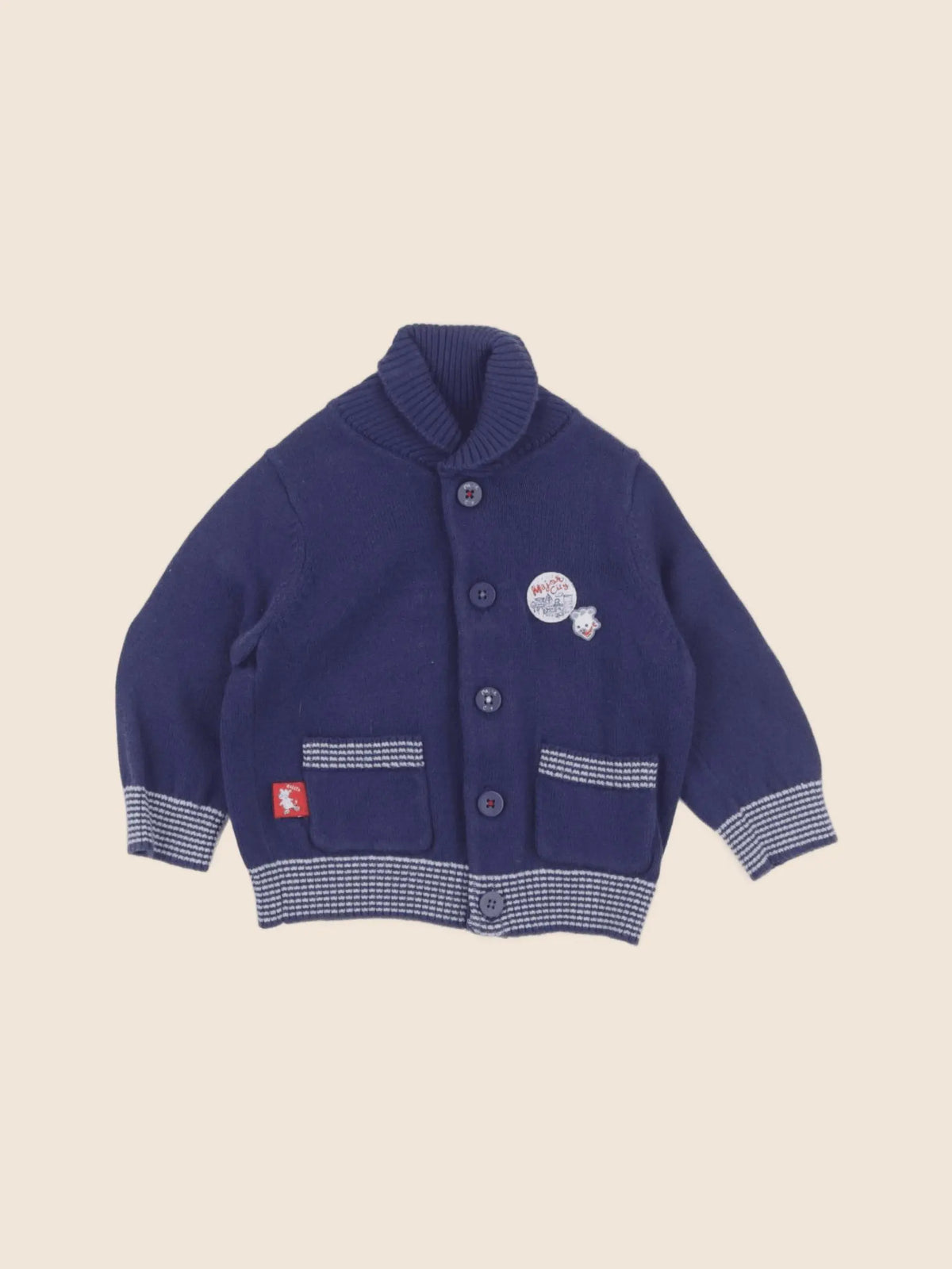 Sergent Major - gilet bleu - 3 mois