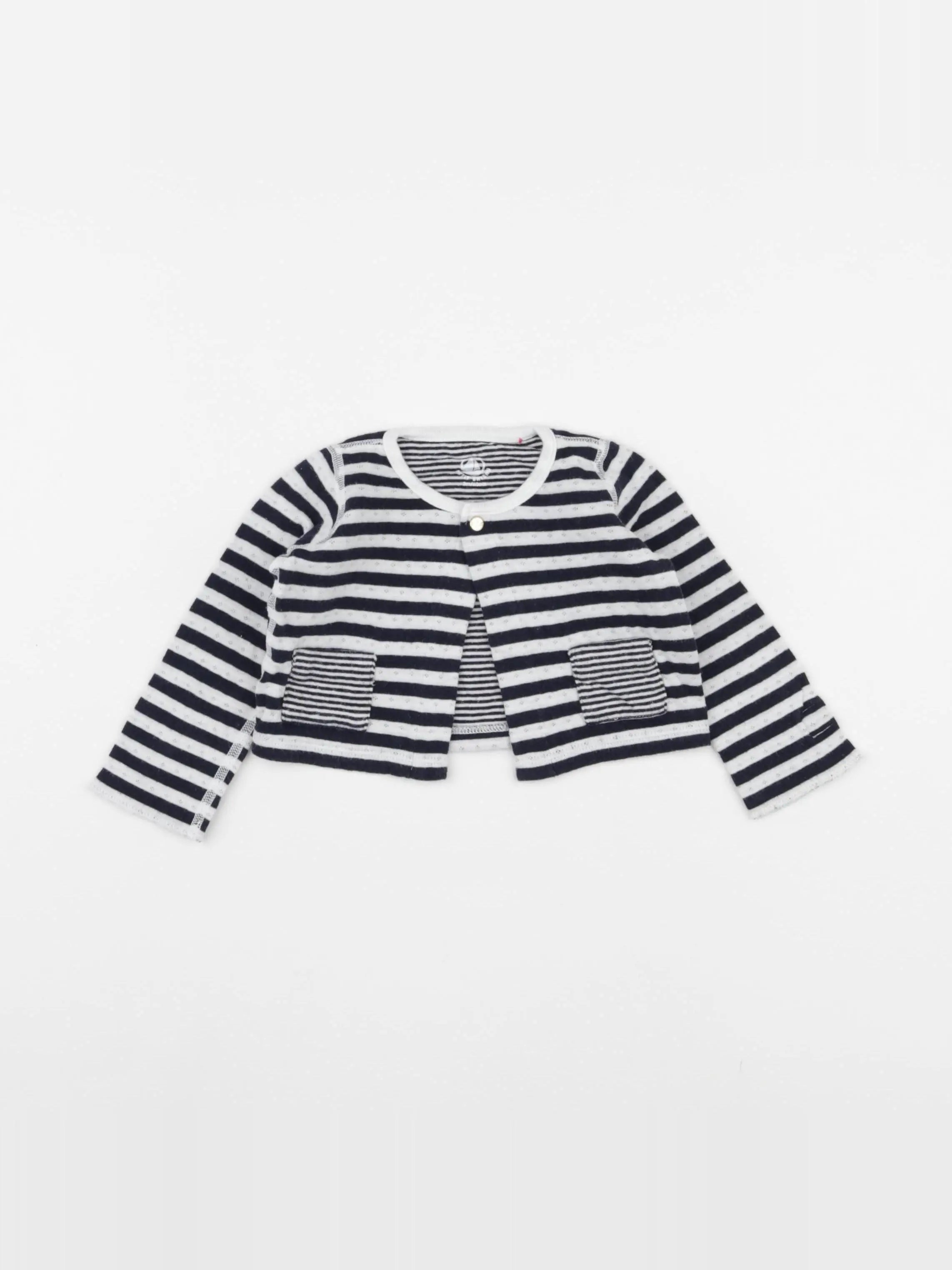 Petit Bateau - sweat bleu - 3 mois