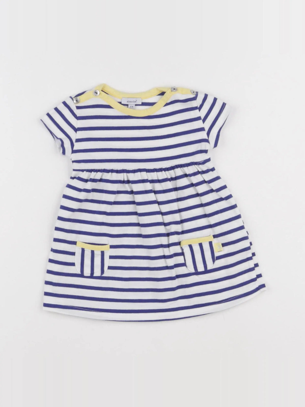 Absorba - robe blanc, bleu - 9 mois