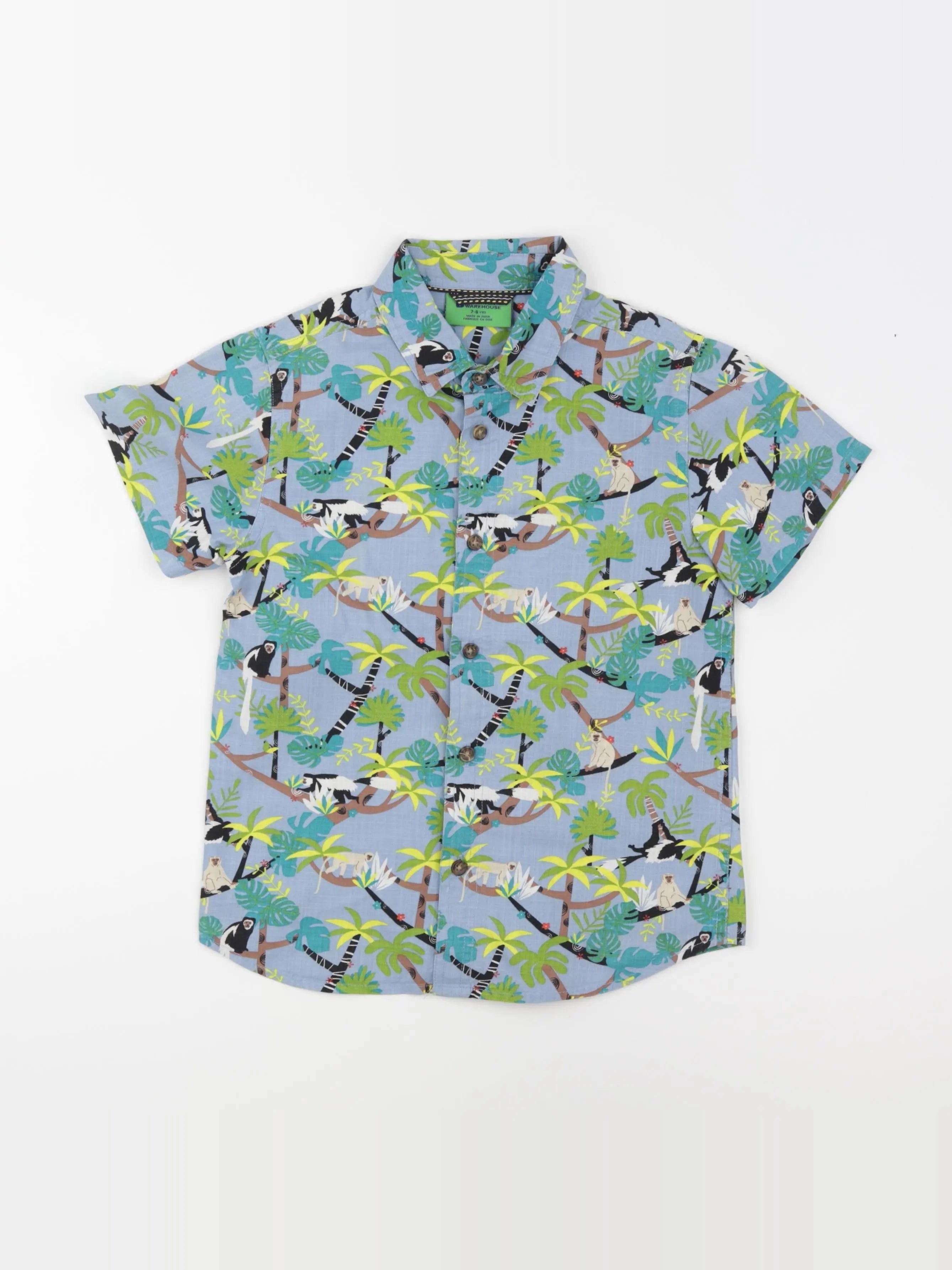 Mountain Warehouse - chemise bleu, vert - 7/8 ans