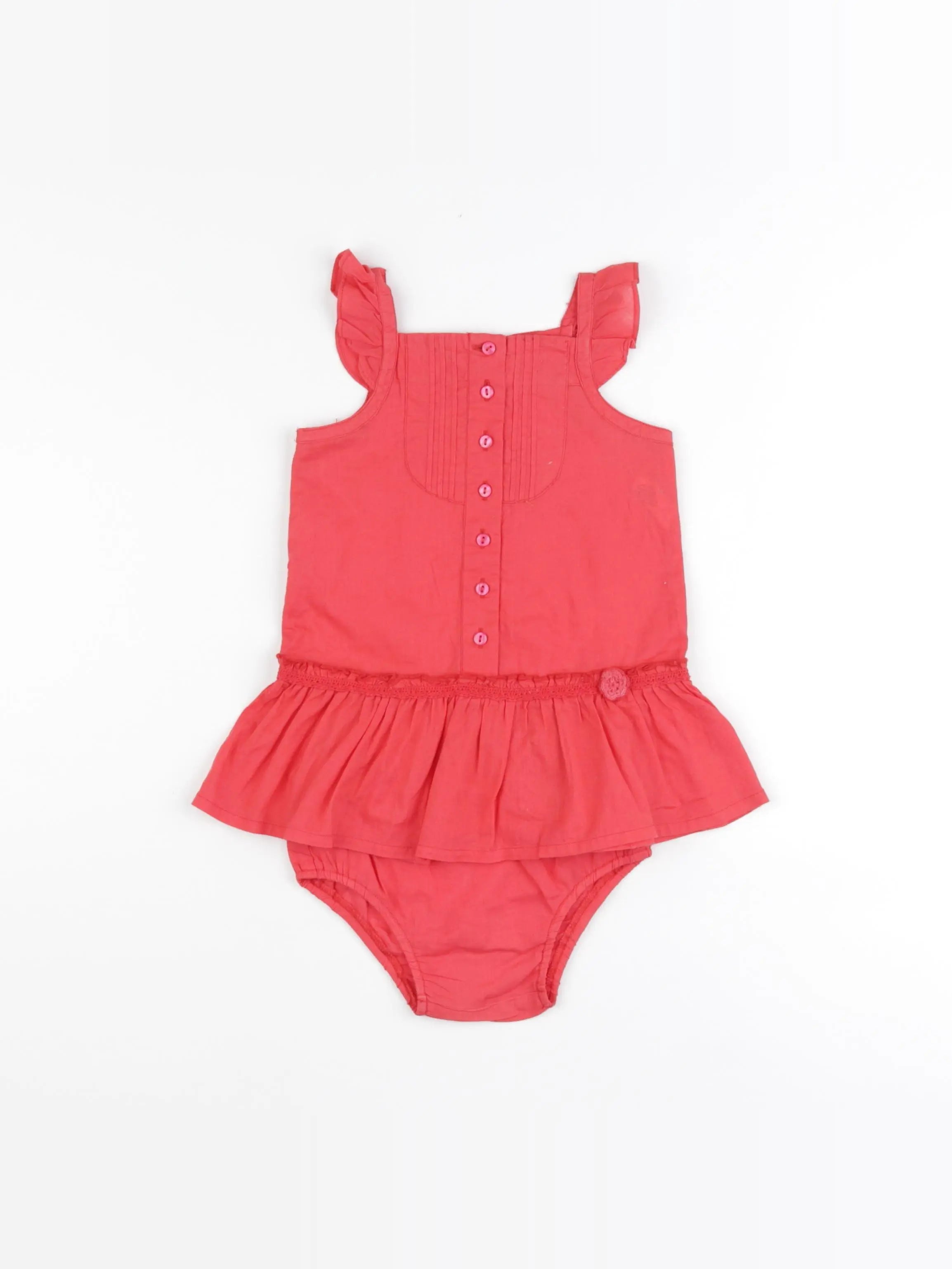 Benetton - robe rouge - 6/9 mois