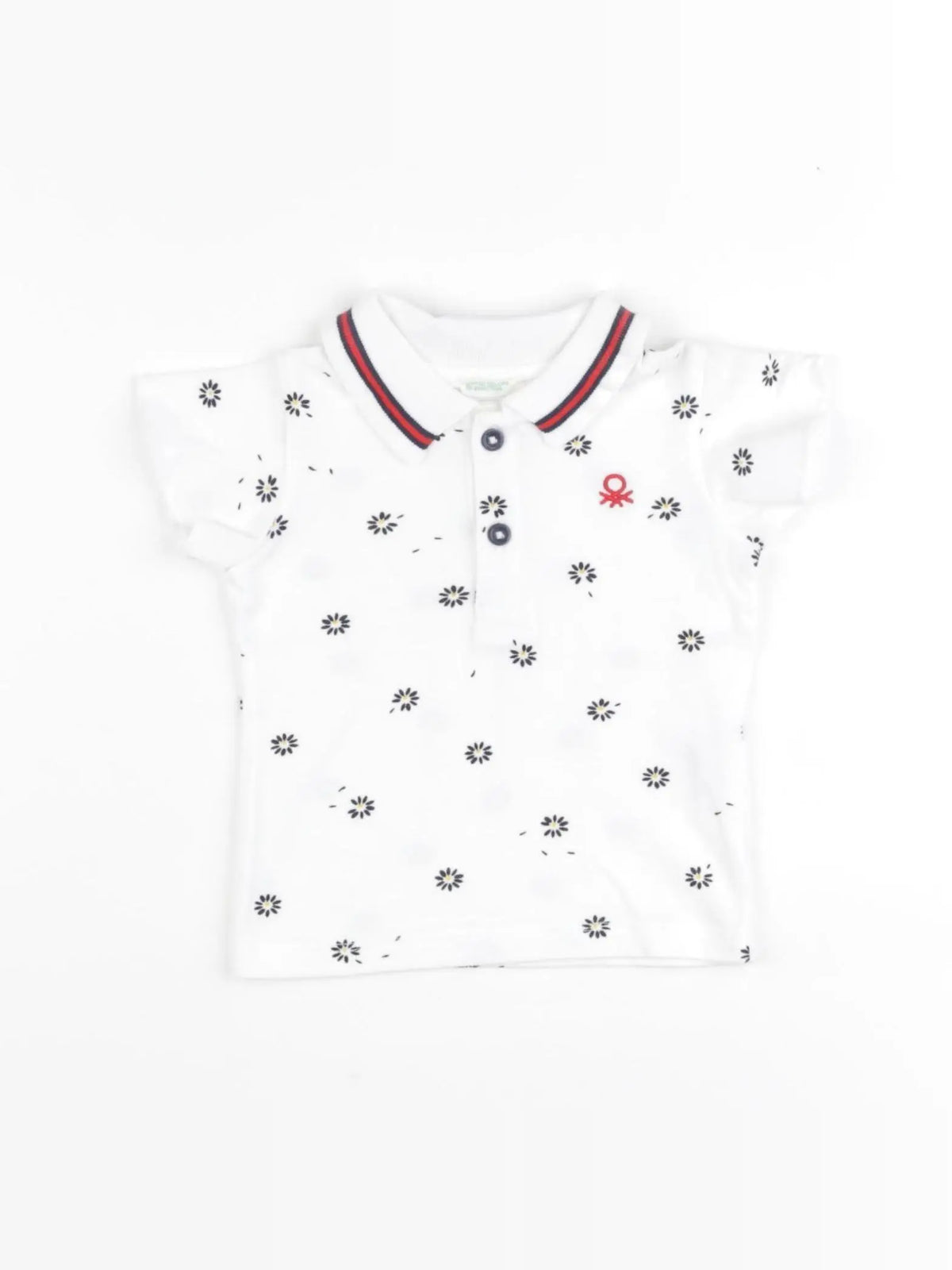 Benetton - polo blanc - 3/6 mois