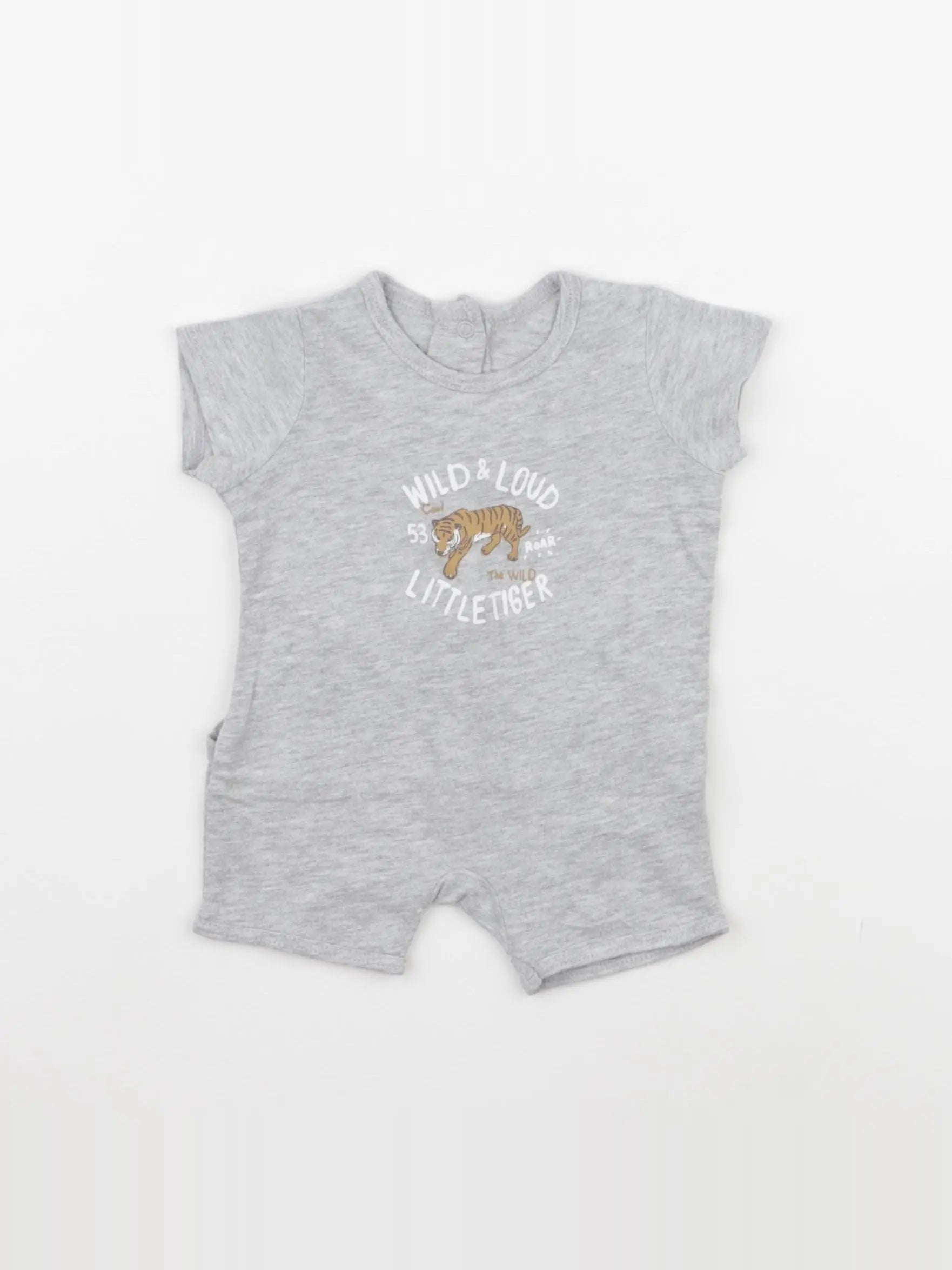 Vertbaudet - pyjama coton gris - 1 mois