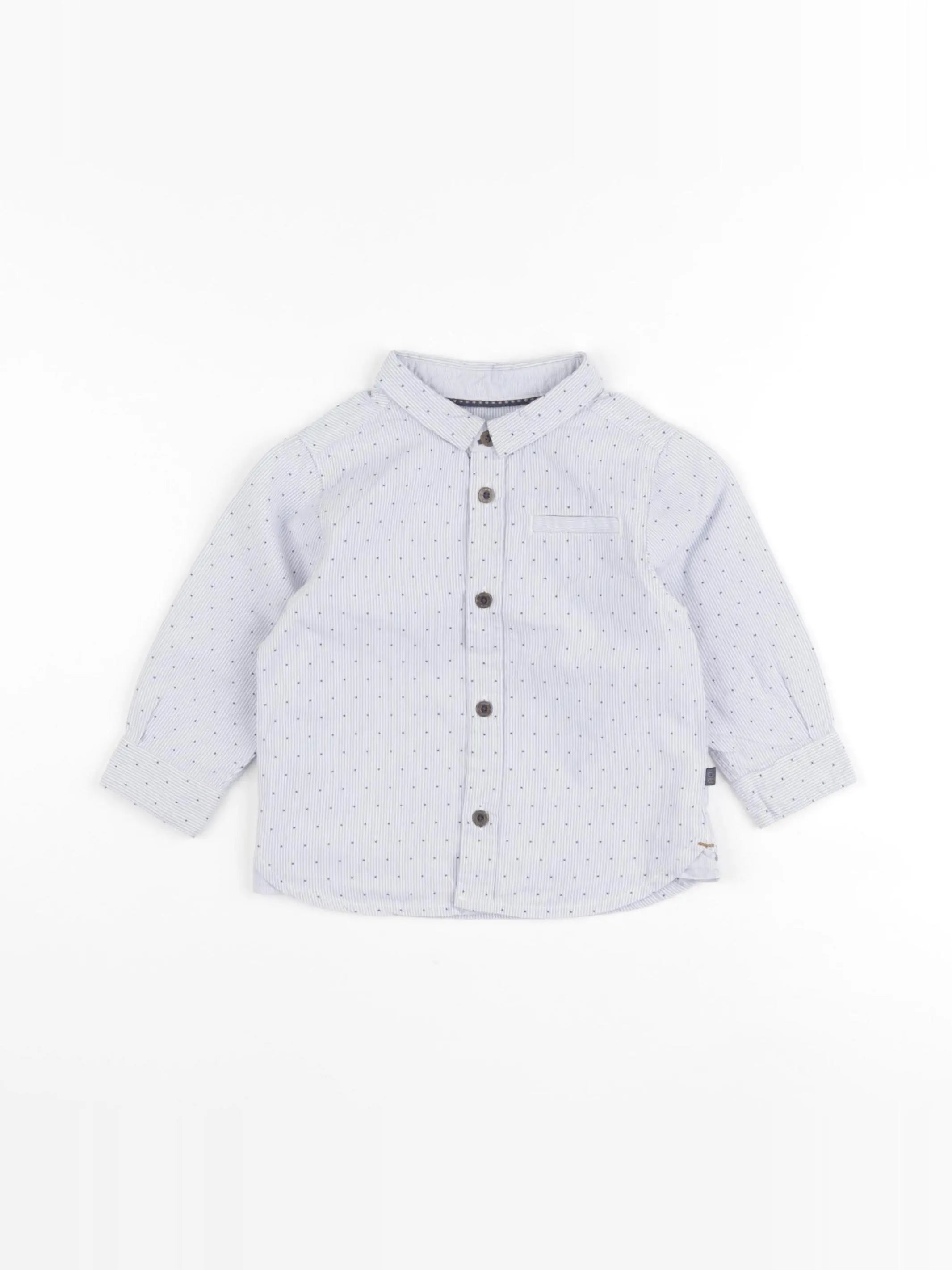 Obaïbi - chemise bleu - 12 mois