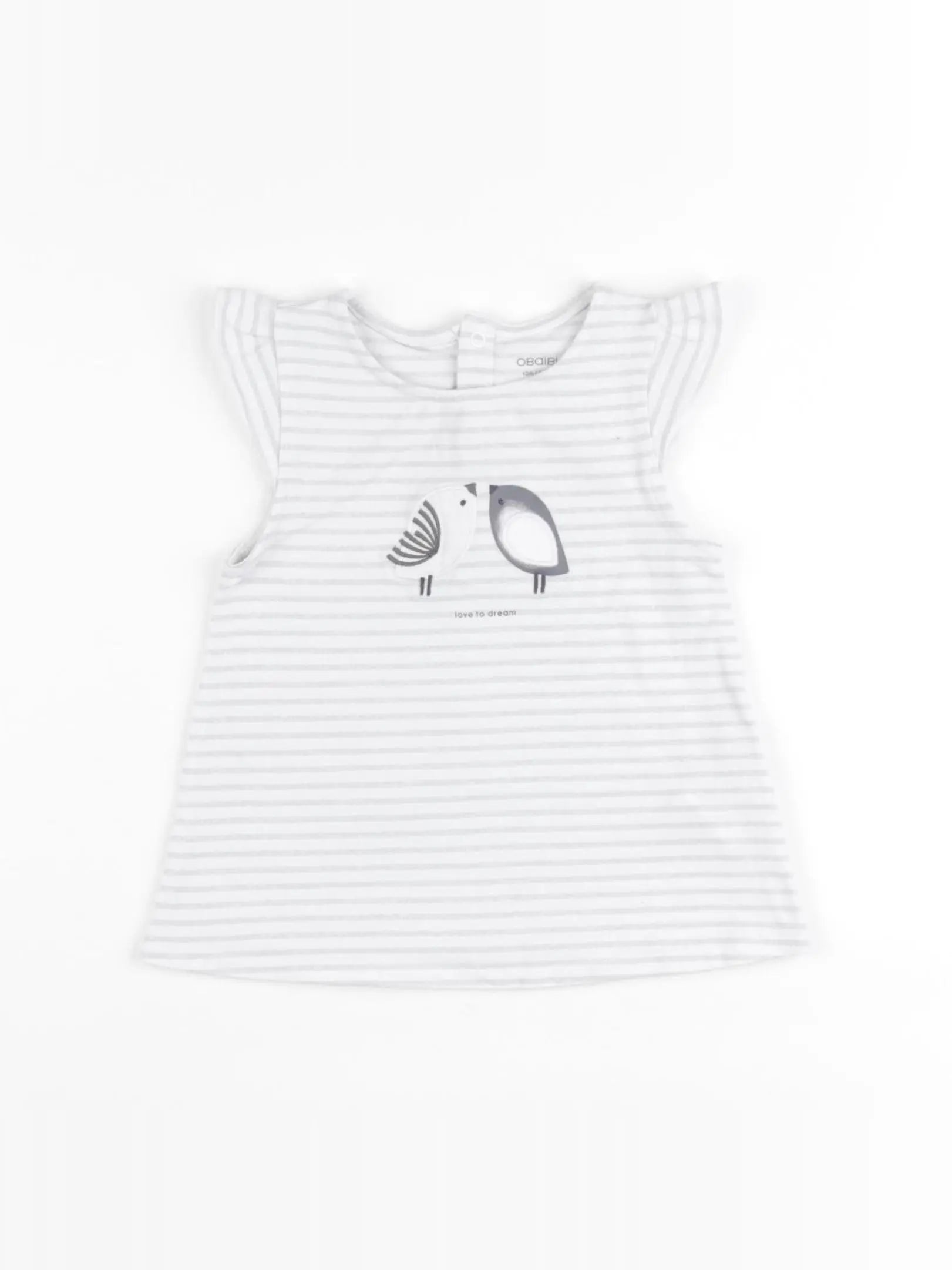 Obaïbi - tee-shirt blanc, gris - 12 mois