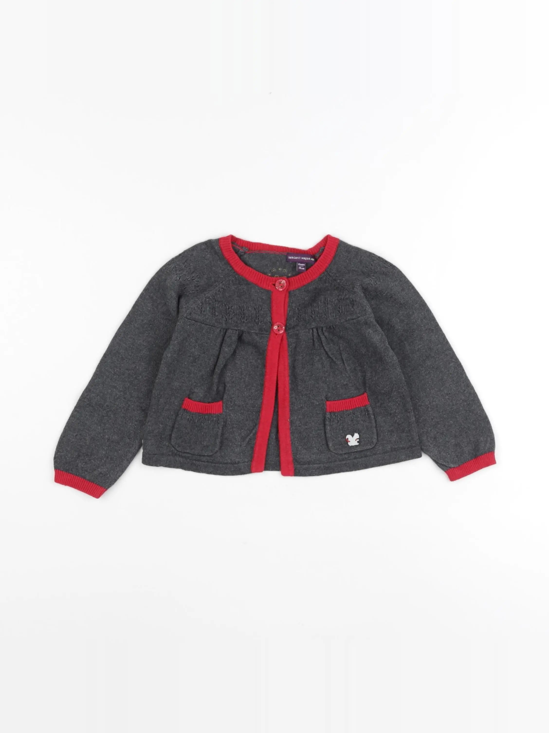 Sergent Major - gilet gris - 12 mois