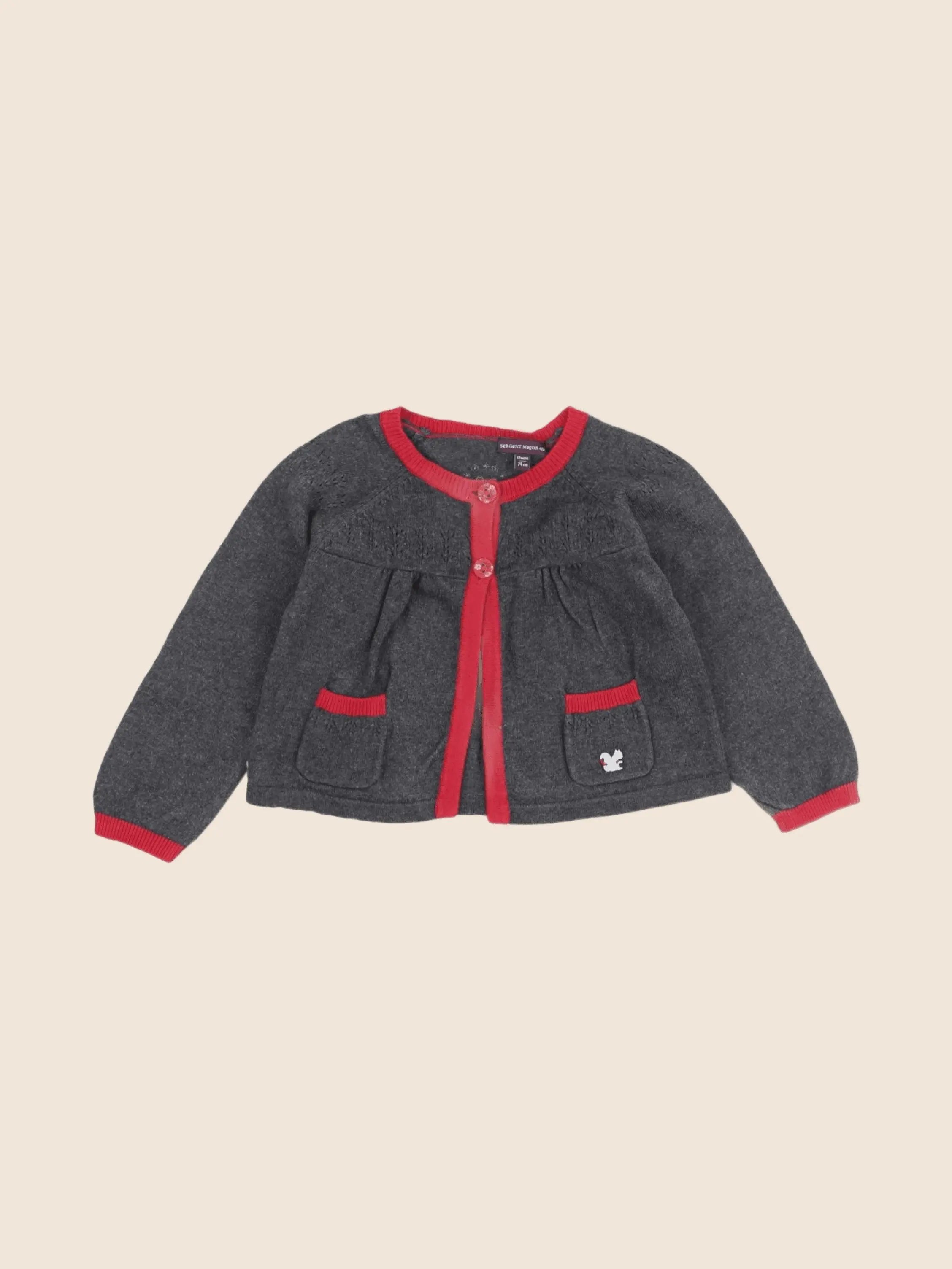 Sergent Major - gilet gris - 12 mois