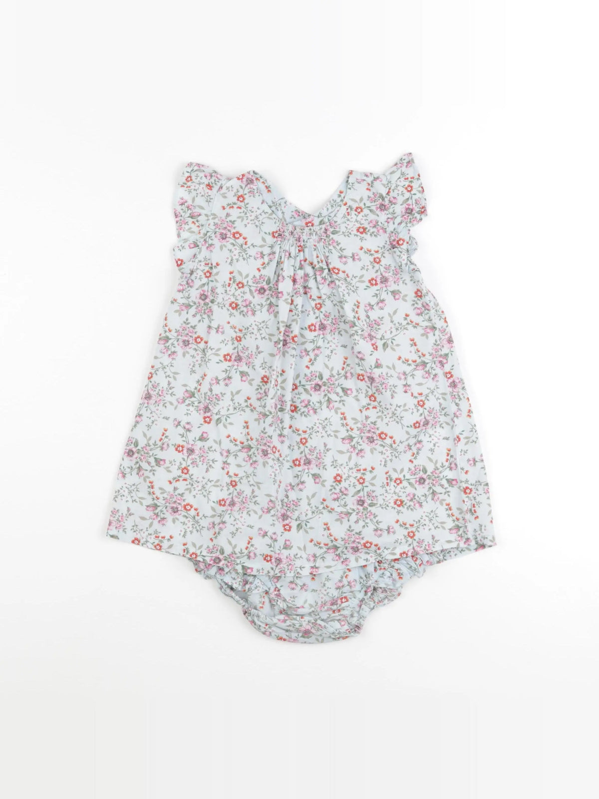 Rose et théo - robe bleu, rose - 12 mois