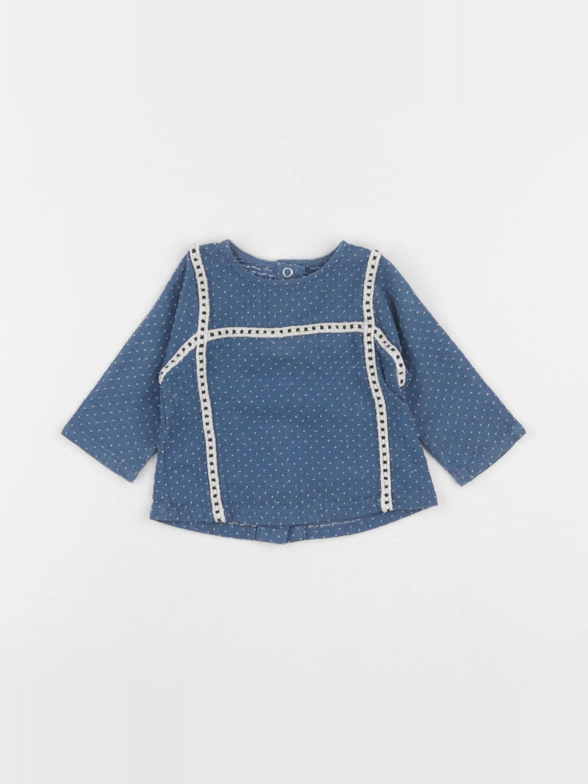 Moulin Roty - blouse bleu - 6 mois