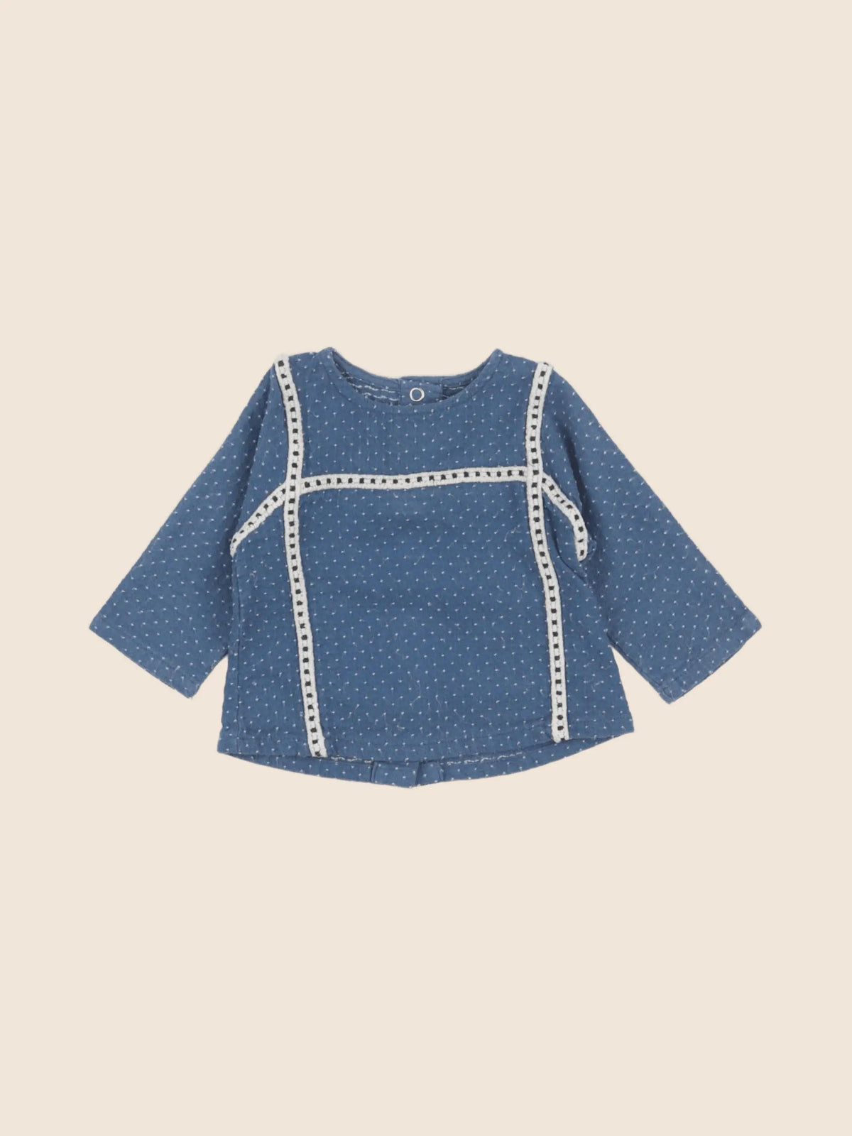 Moulin Roty - blouse bleu - 6 mois