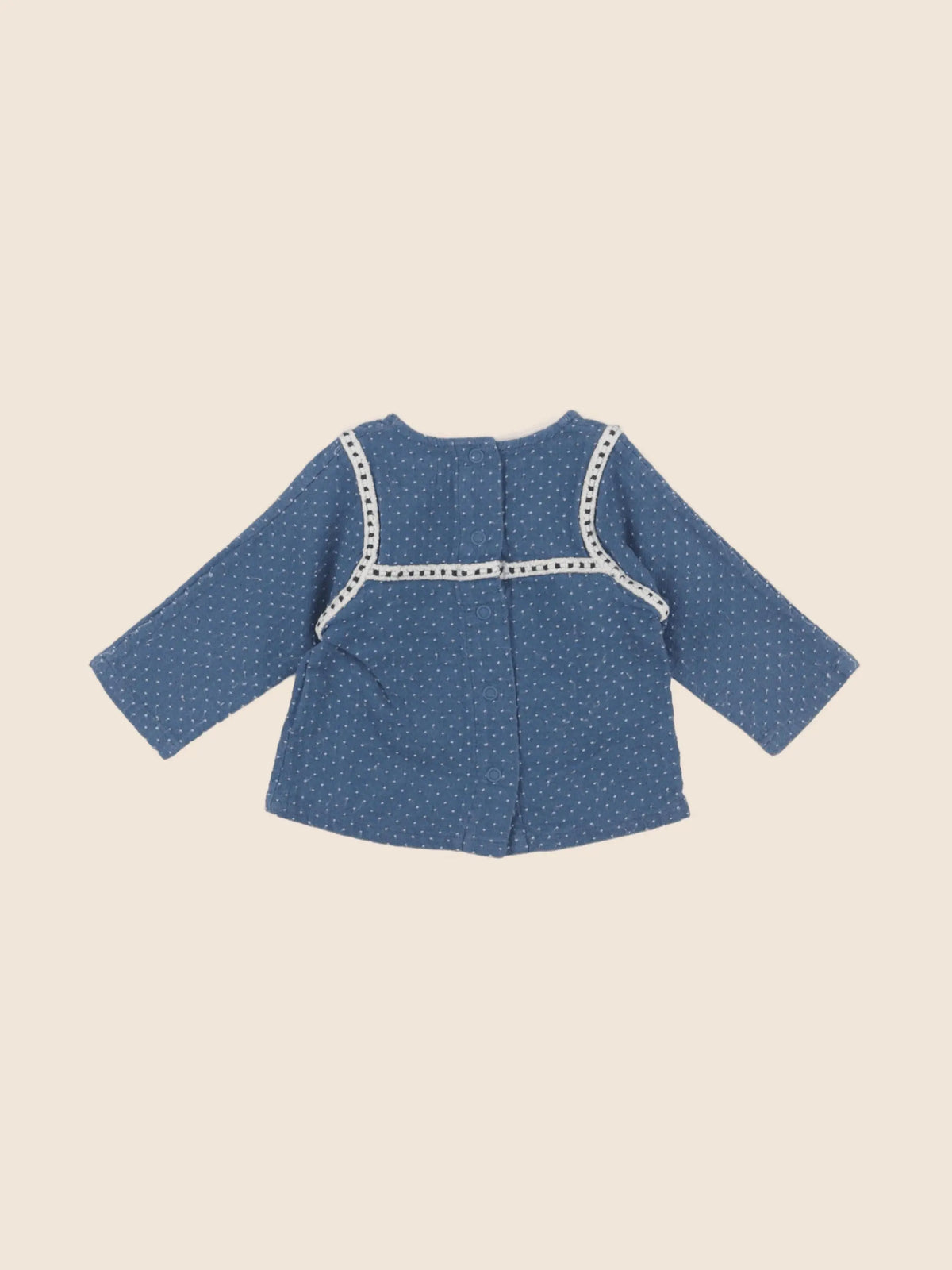 Moulin Roty - blouse bleu - 6 mois