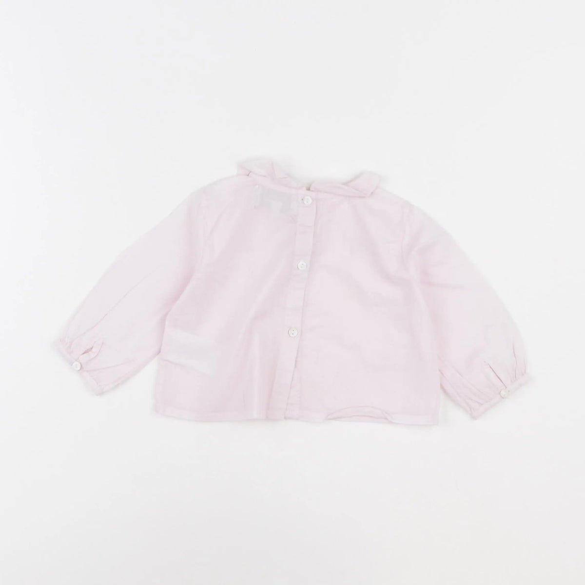 Bonnet à Pompon - blouse rose - 6 mois