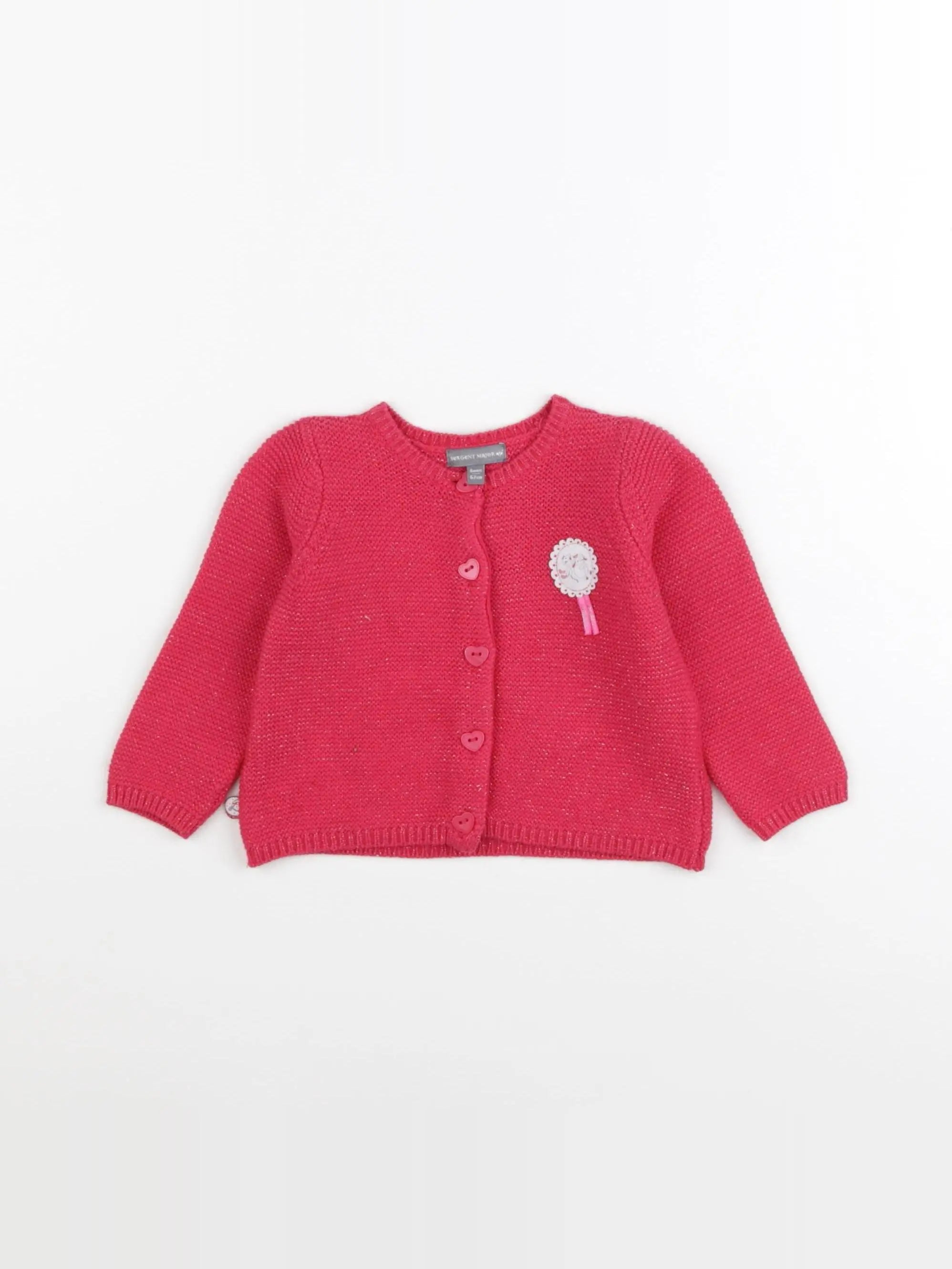 Sergent Major - gilet rose - 6 mois