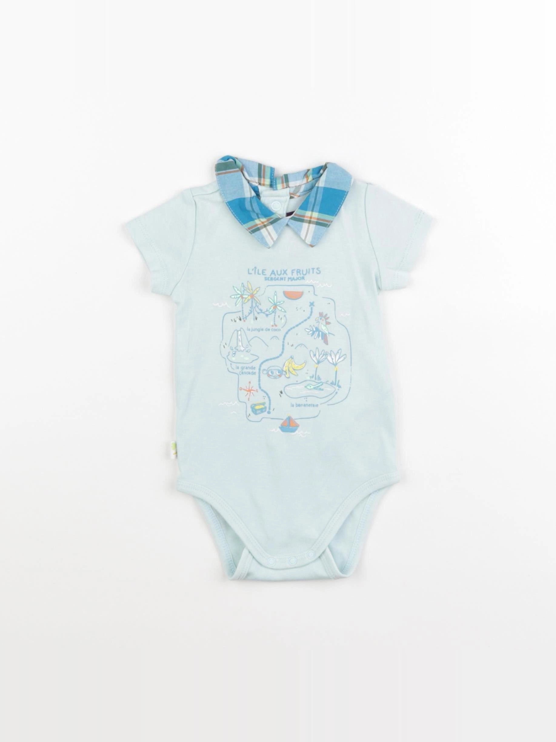 Sergent Major - body à col bleu - 6 mois