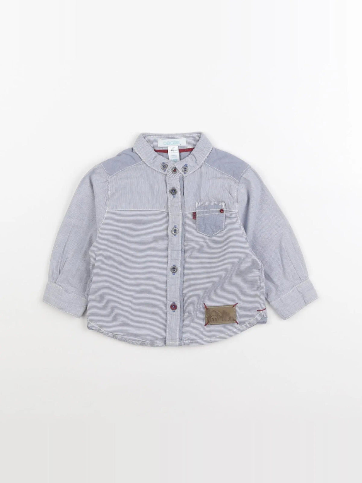 Obaïbi - chemise bleu - 6 mois