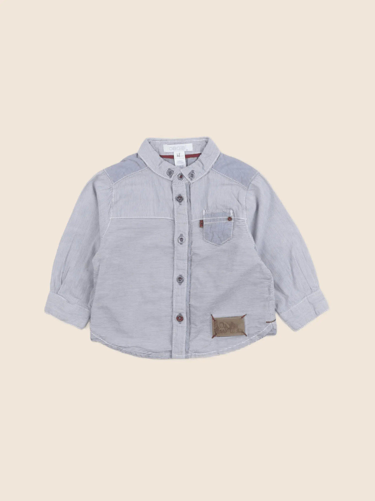 Obaïbi - chemise bleu - 6 mois