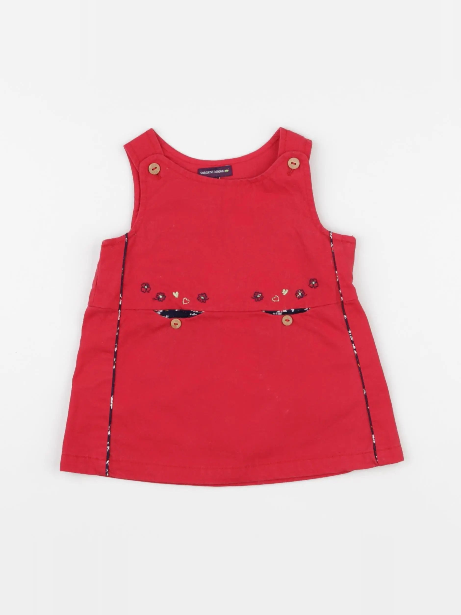 Sergent Major - robe rouge - 6 mois