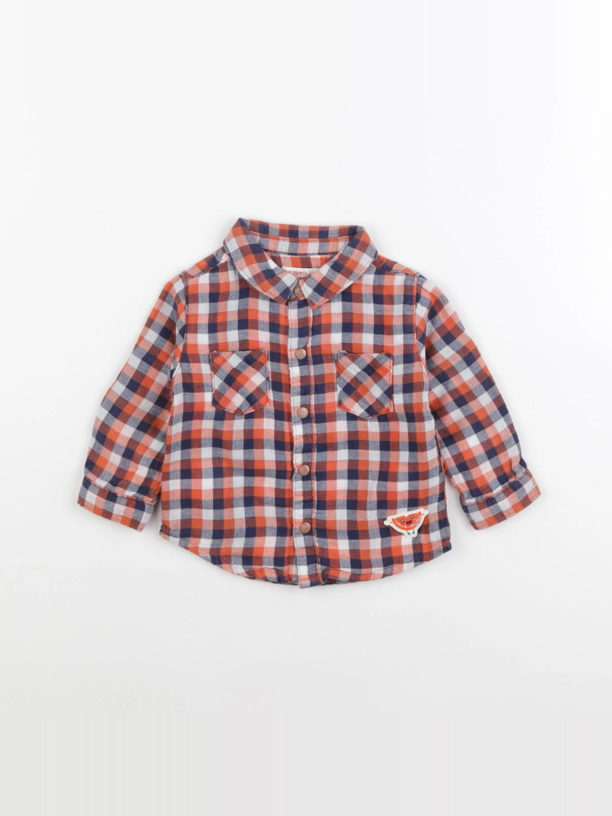 DPAM - chemise bleu, orange - 6 mois