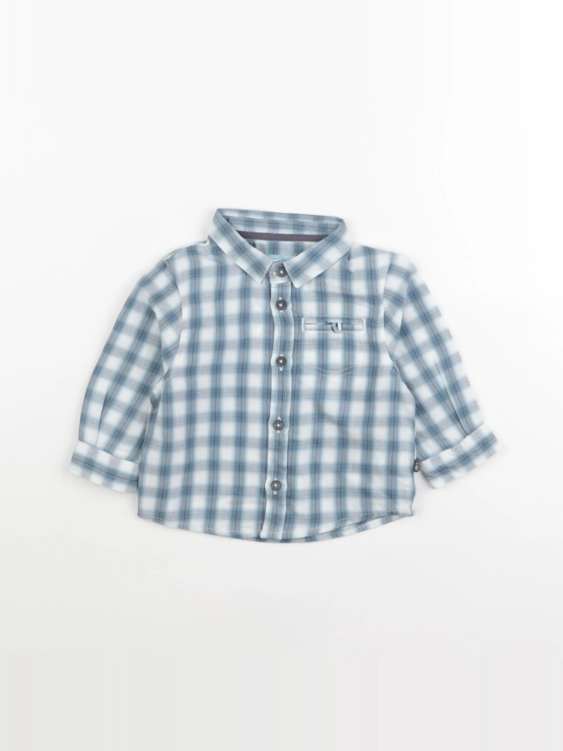 Obaïbi - chemise bleu, blanc - 6 mois
