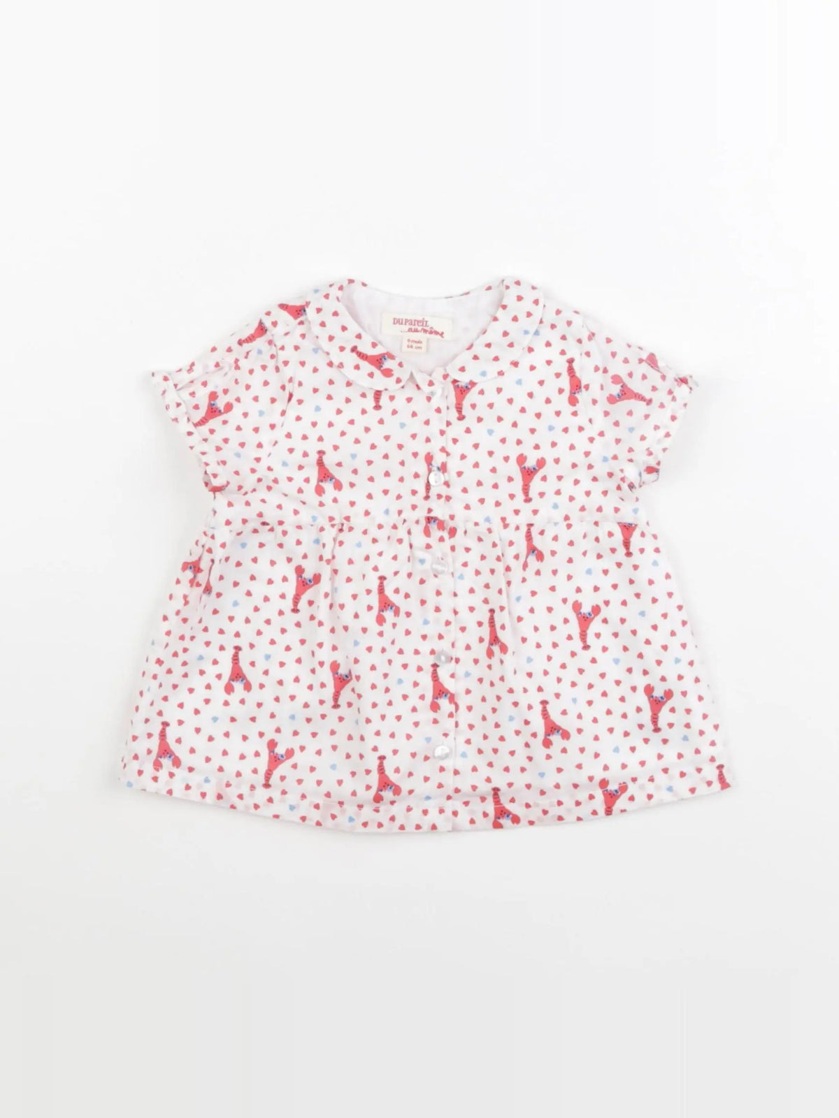 DPAM - robe blanc, rouge - 6 mois